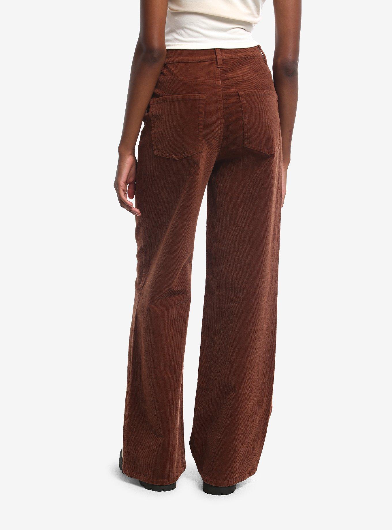 Thorn & Fable Pumpkin Bats Embroidered Corduroy Mom Jeans, , hi-res