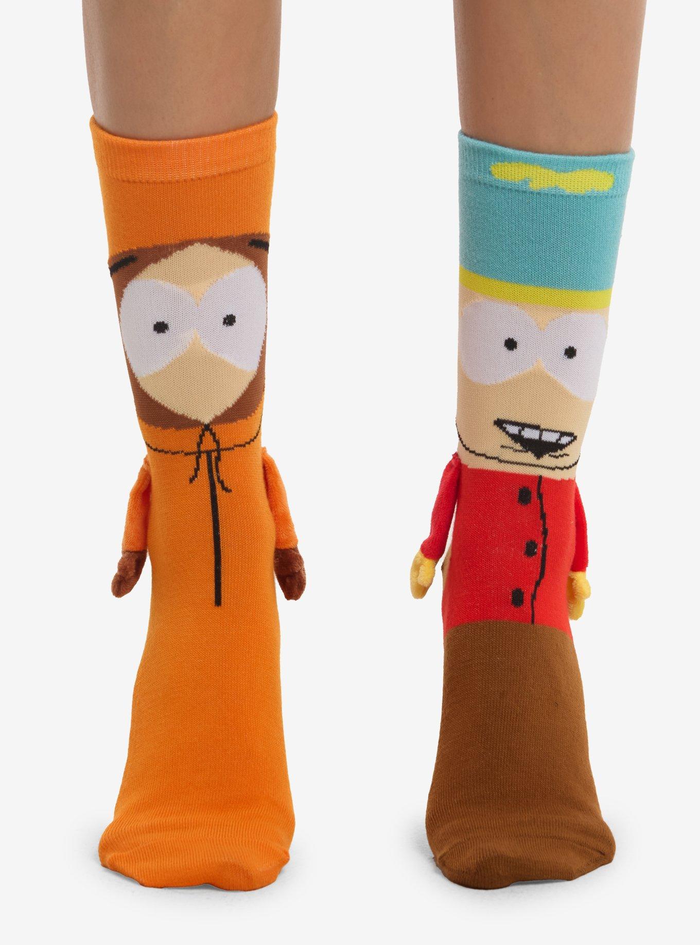 South Park Cartman & Kenny Magnetic Arms Mismatch Crew Socks, , hi-res