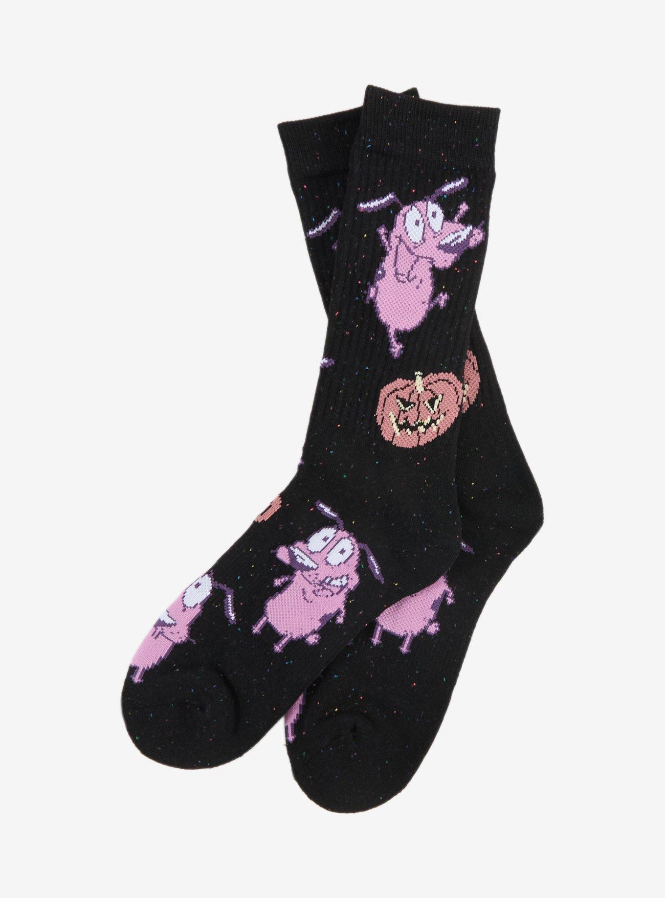 Courage The Cowardly Dog Pumpkin Crew Socks, , hi-res