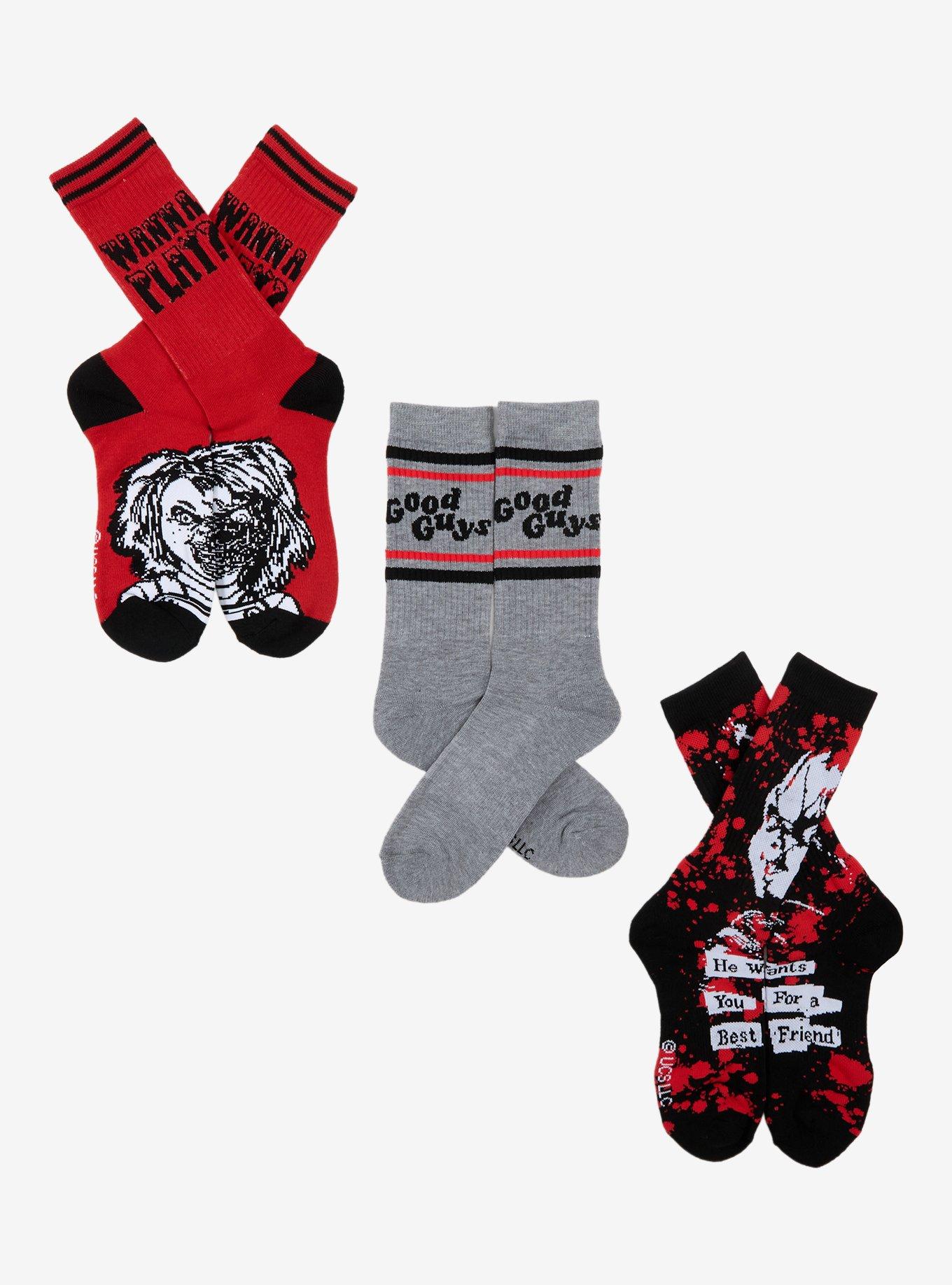 Chucky Wanna Play Crew Socks 3 Pair, , hi-res