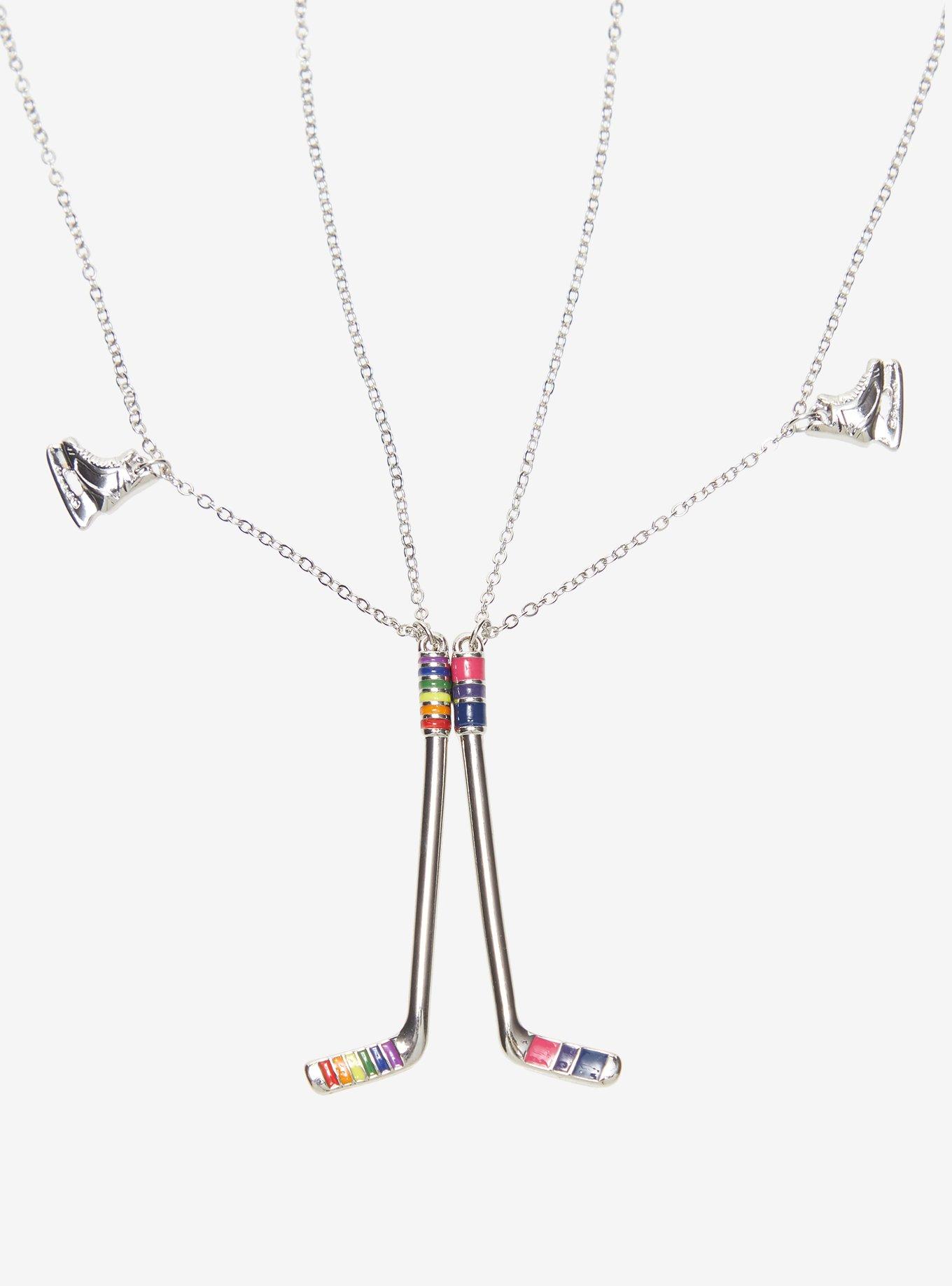 Pride Hockey Icons Best Friend Necklace Set, , alternate