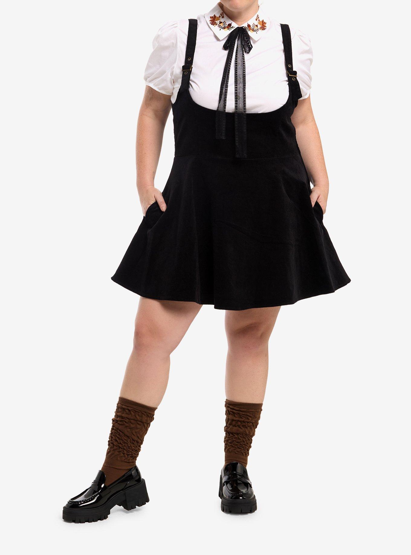 Thorn & Fable Fall Leaf Corduroy Twofer Skirtall Plus Size, , hi-res