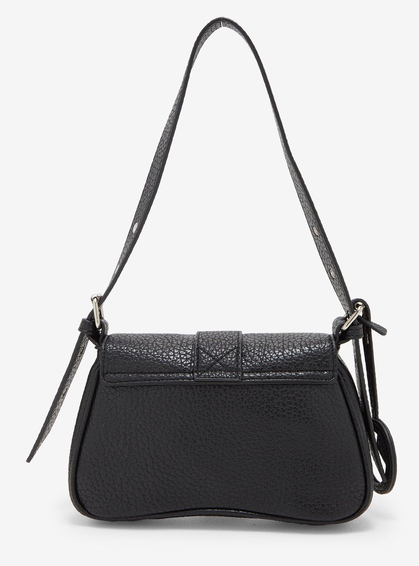 Chain Stud Hardware Saddle Shoulder Bag, , alternate - view 3