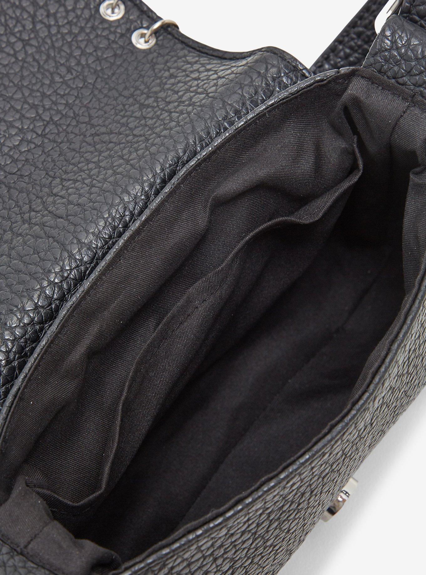 Chain Stud Hardware Saddle Shoulder Bag, , alternate - view 4