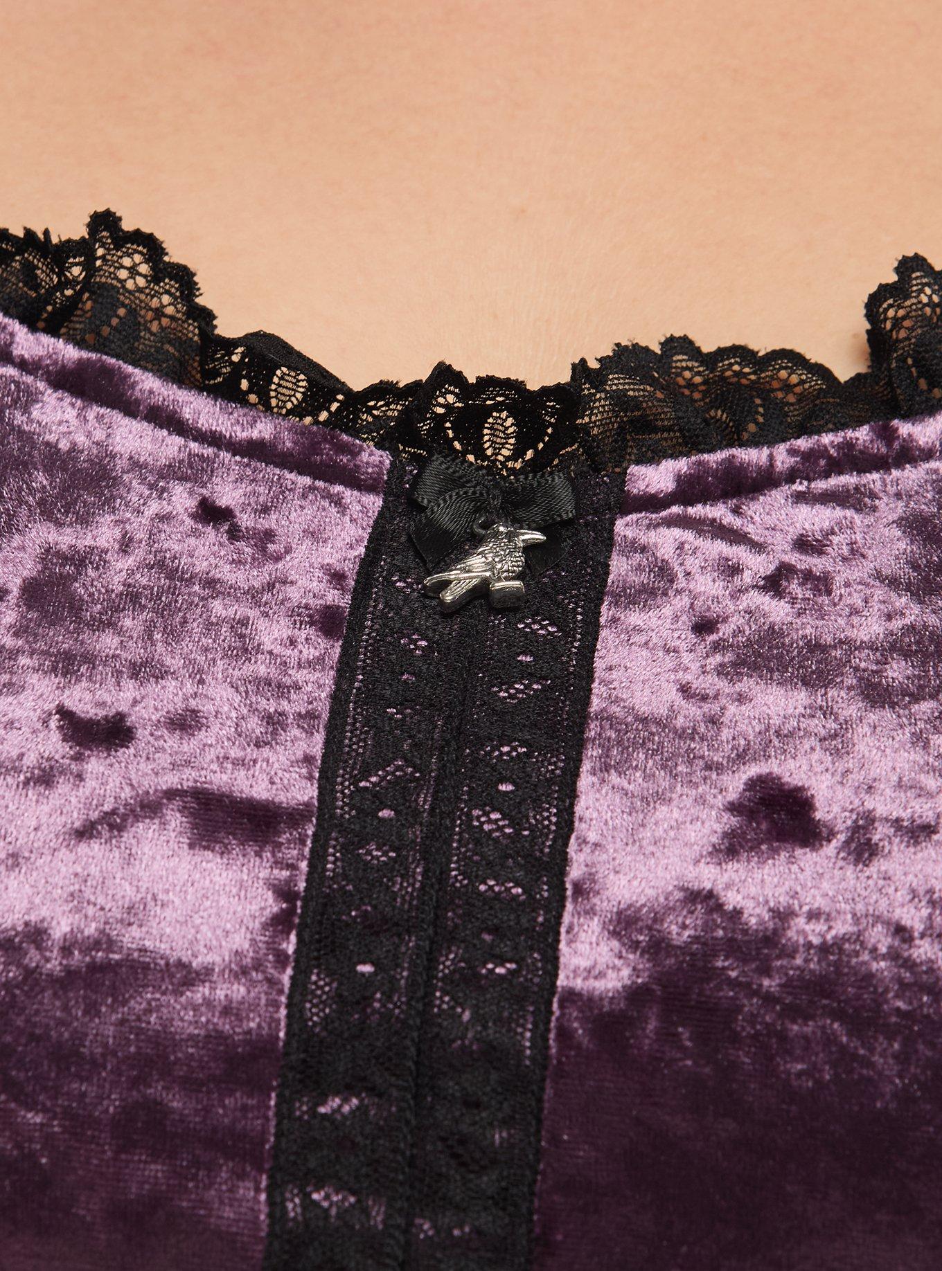 Cosmic Aura Lace Trim Suede Girls Corset Cami Plus Size, MULTI, alternate - view 4