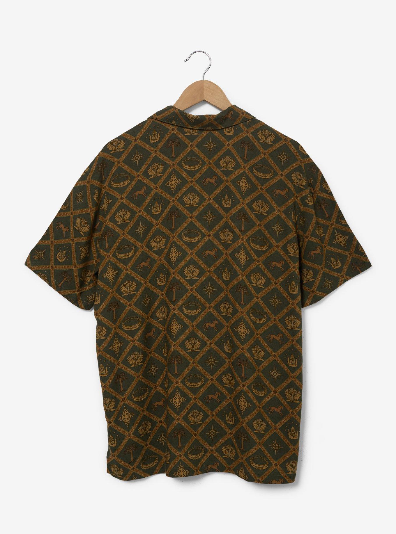 The Lord of the Rings Allover Print Woven Button-Up &mdash; BoxLunch Exclusive, , hi-res