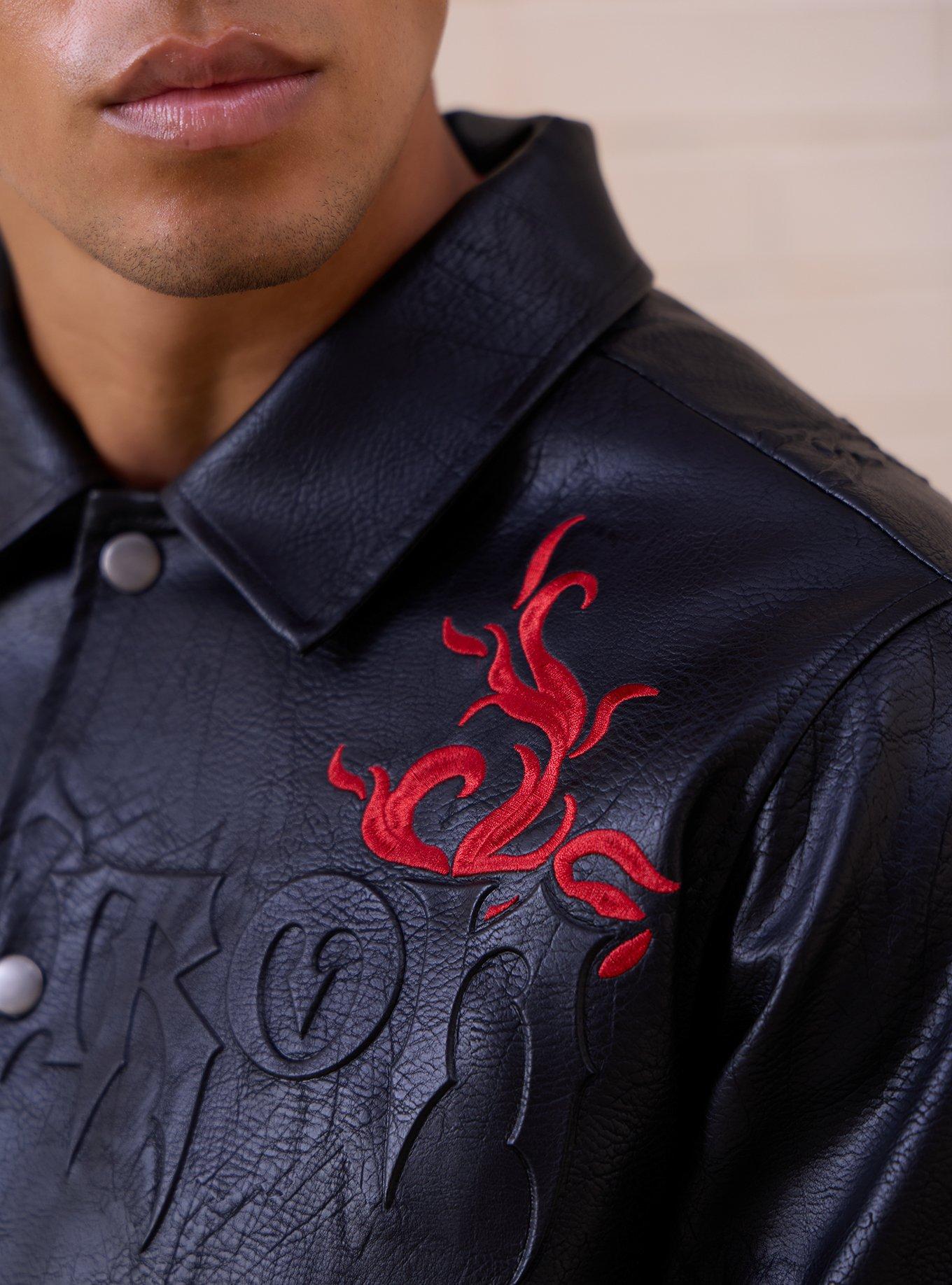 The Lord of the Rings Sauron Faux Leather Bomber Jacket - BoxLunch Exclusive, BLACK, alternate - view 5
