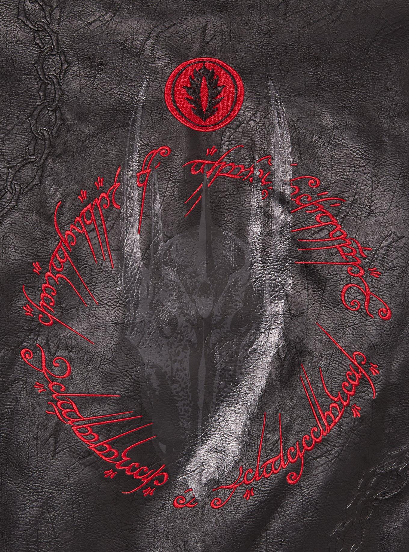 The Lord of the Rings Sauron Faux Leather Bomber Jacket - BoxLunch Exclusive, BLACK, alternate - view 6