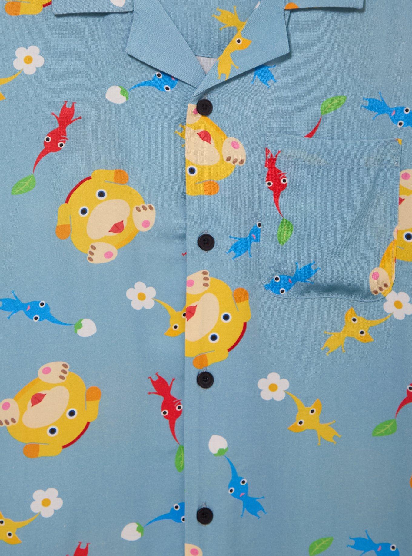 Nintendo Pikmin Oatchi Allover Print Woven Button Up