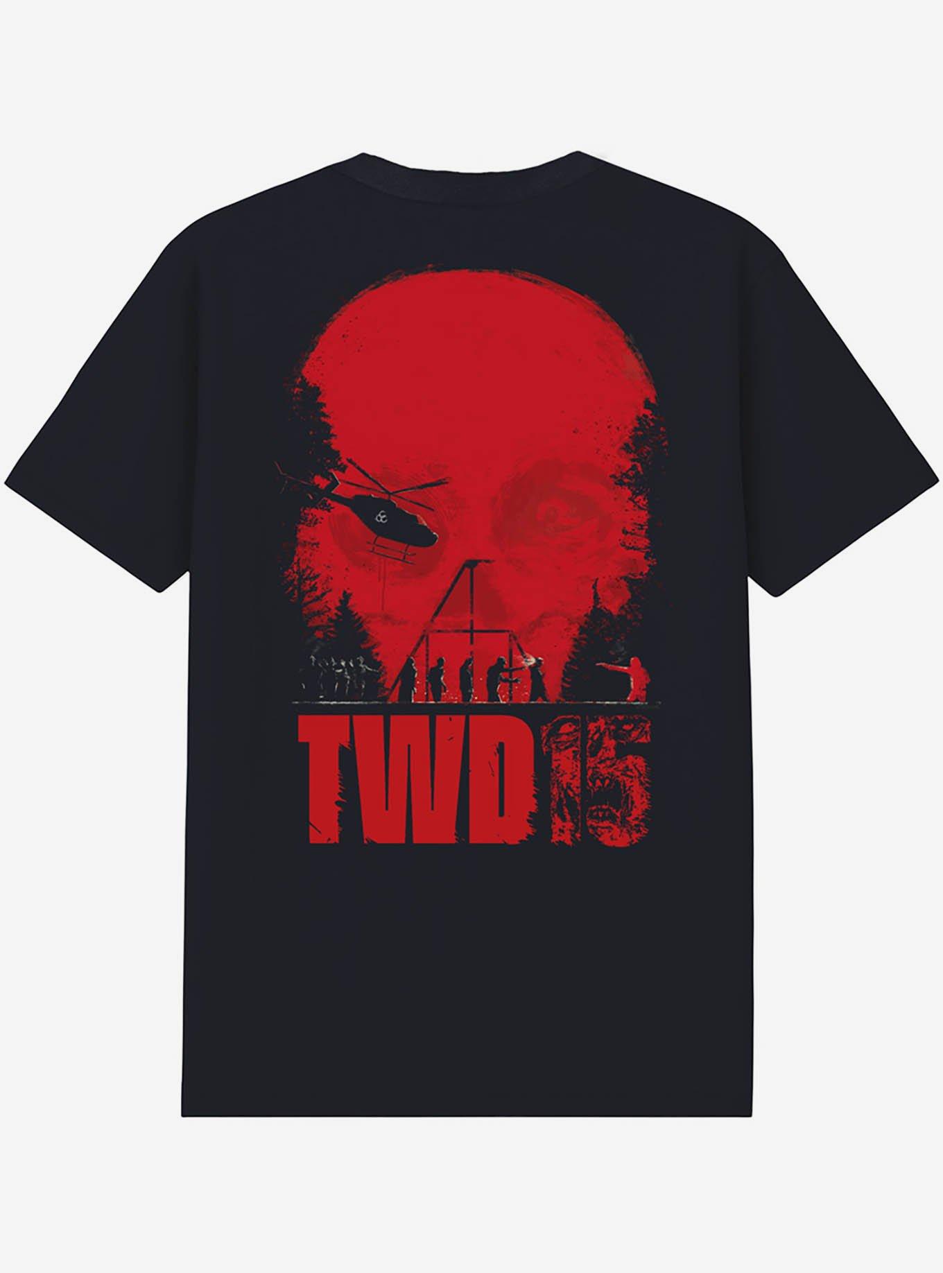The Walking Dead Skull Fight Scene Front Back T-Shirt, , hi-res
