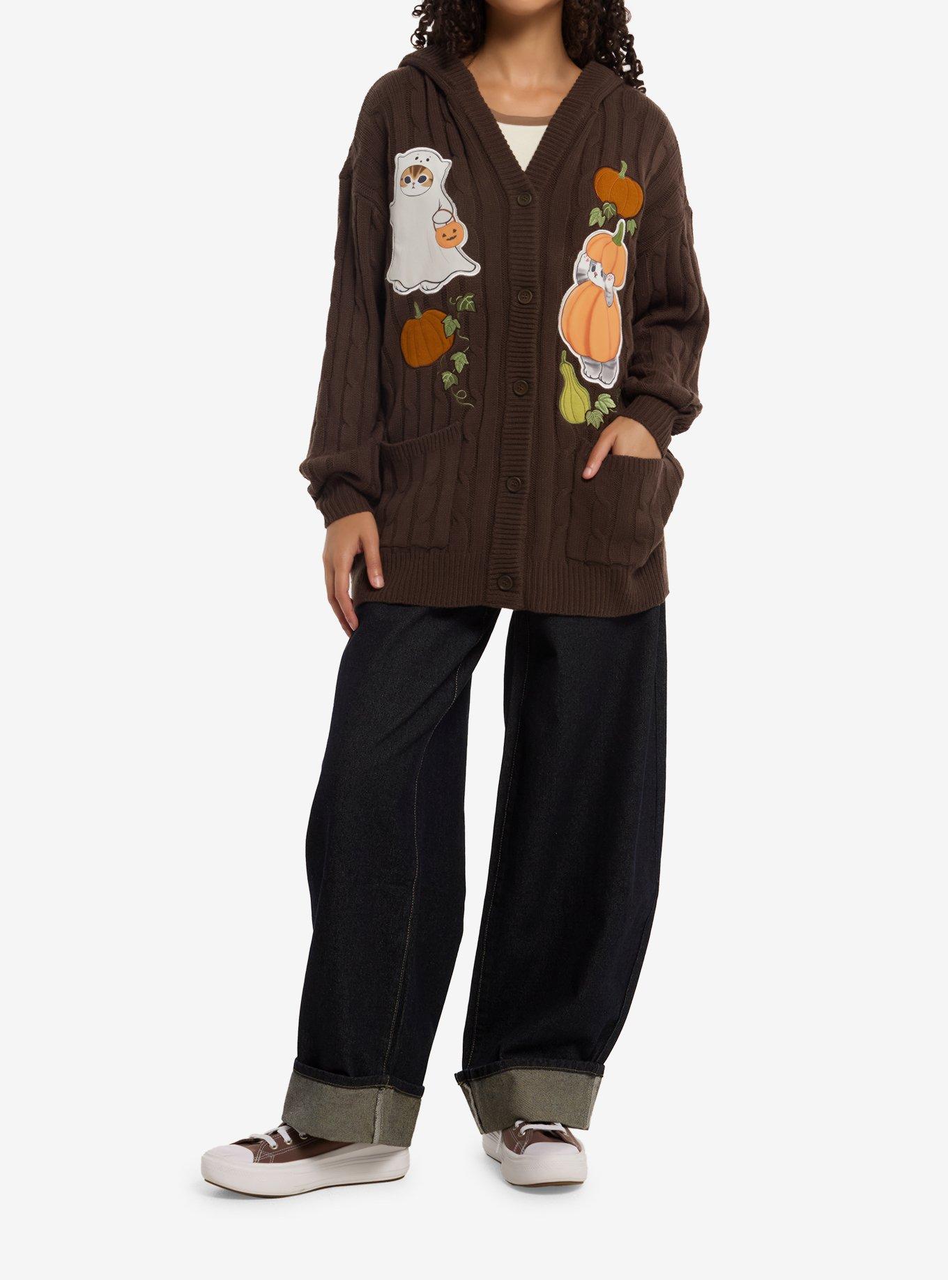 Mofusand Halloween Cable Knit Girls Cardigan, , hi-res