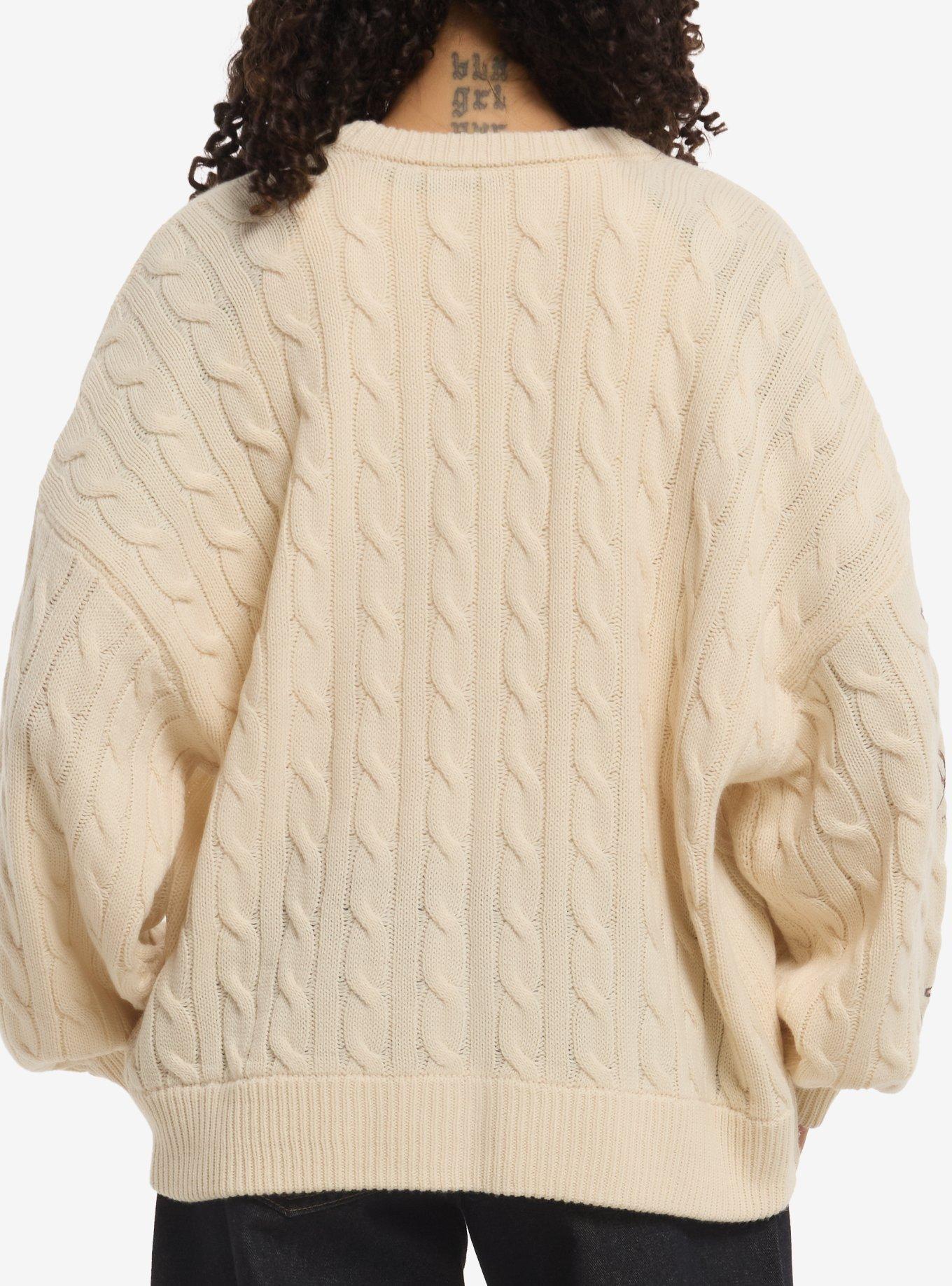 Disney Lilo & Stitch Fall Patch Cable Knit Girls Cardigan, MULTI, alternate - view 3