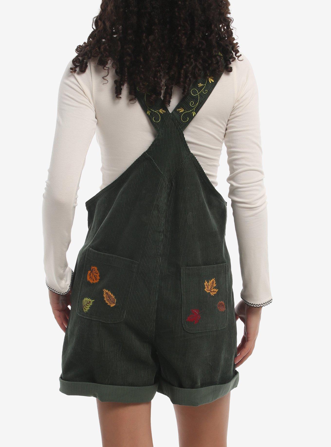 Peanuts Snoopy Fall Embroidered Corduroy Shortalls, MULTI, alternate - view 3