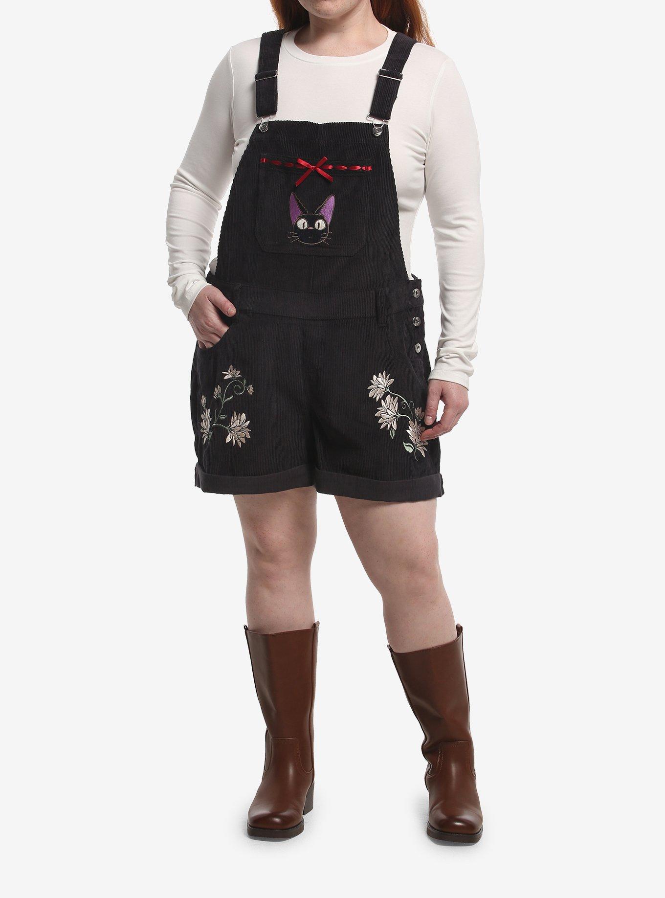 Studio Ghibli&reg; Kiki's Delivery Service Jiji Floral Shortalls Plus Size, , hi-res