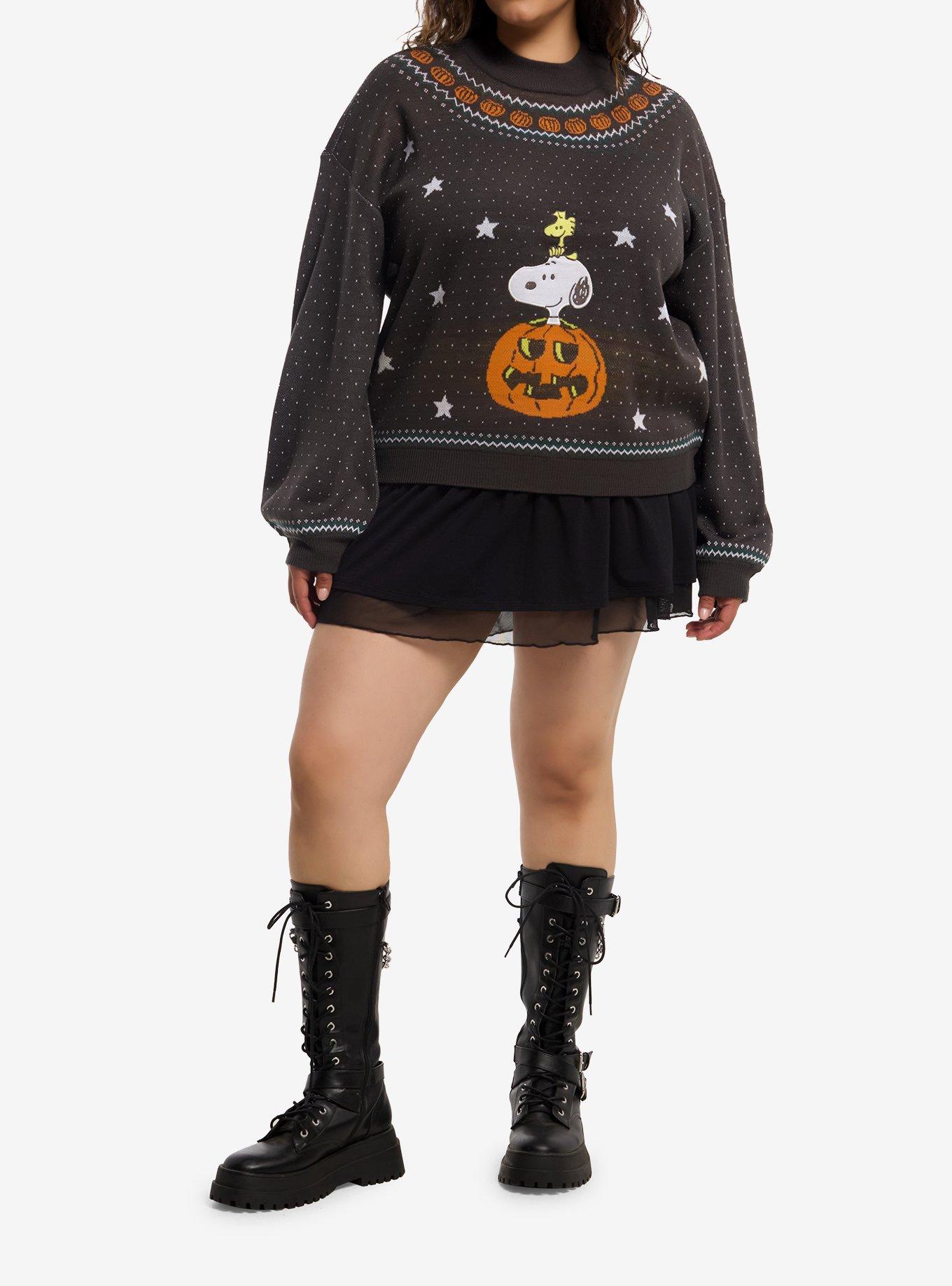 Peanuts Halloween Snoopy & Woodstock Vintage Girls Sweater Plus Size, , hi-res