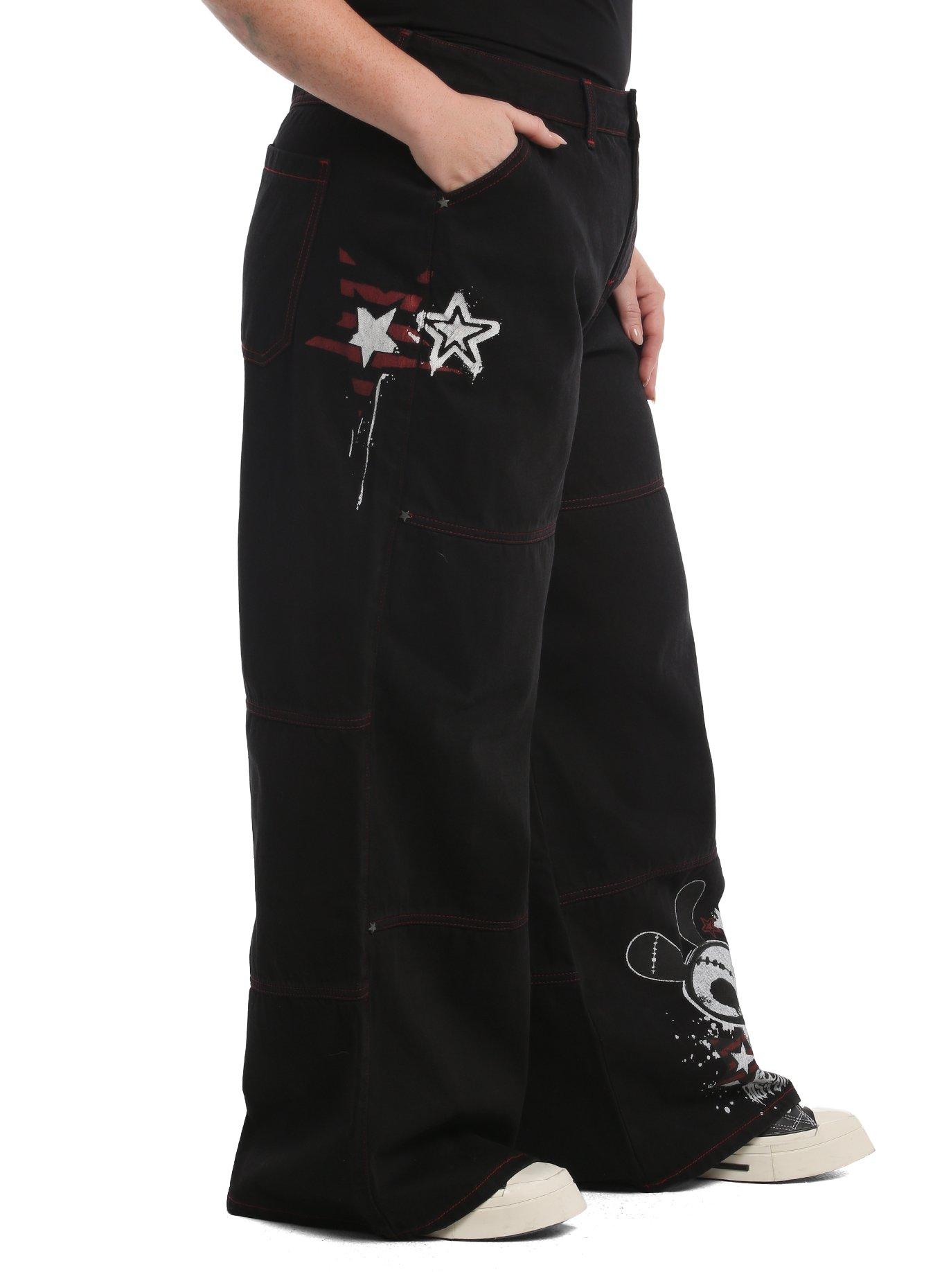 Social Collision Punk Bunny Wide Leg Jeans Plus Size, MULTI, alternate - view 3