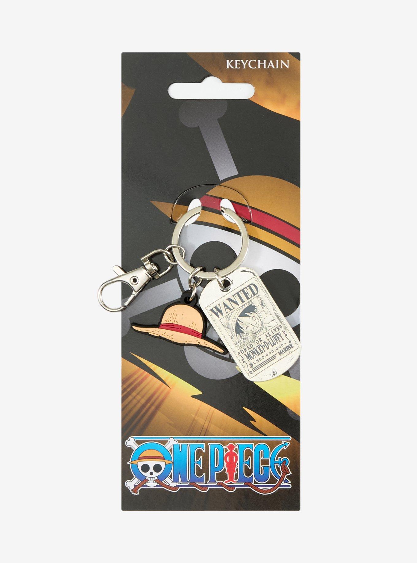 One Piece Luffy Hat & Wanted Sign Keychain, , hi-res
