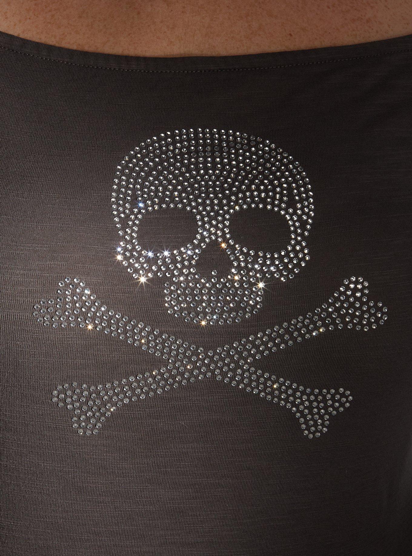 Social Collision Skull & Wings Rhinestone Girls Off-Shoulder Top Plus Size, MULTI, alternate - view 3