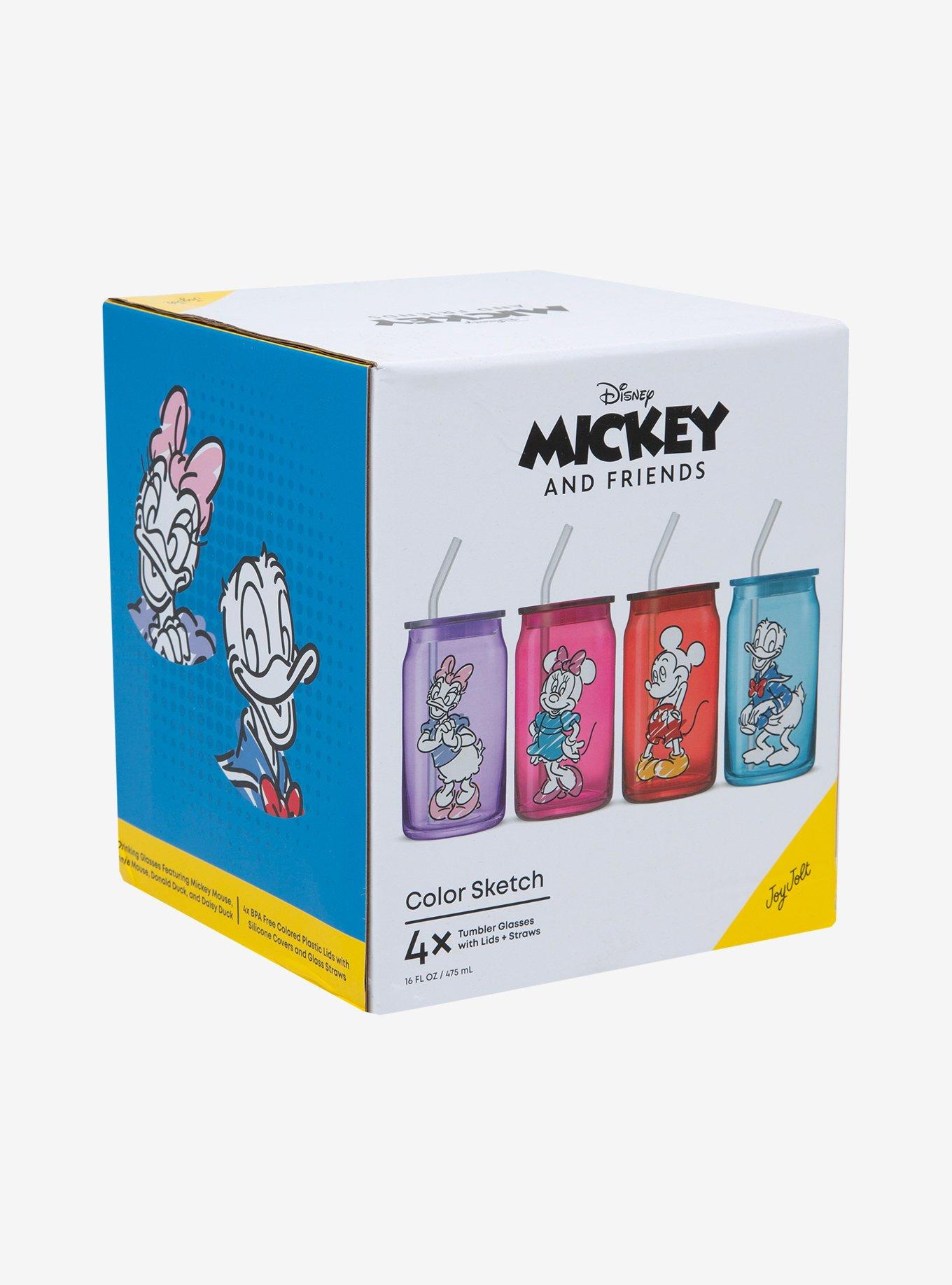 Disney Mickey and Friends Sketched Glass Cup Set, , alternate
