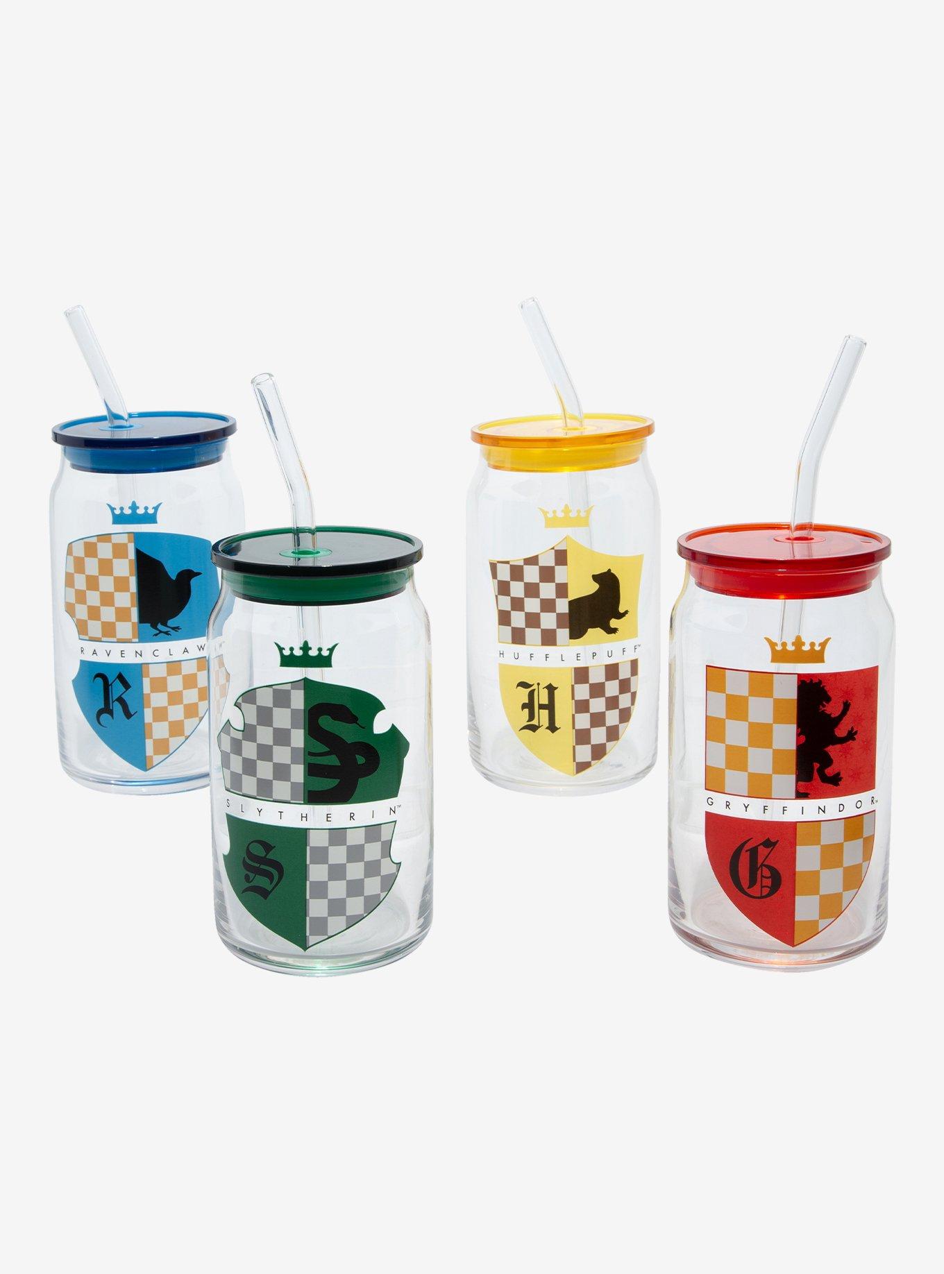 Harry Potter Hogwarts House Crest Glass Cup Set, , hi-res