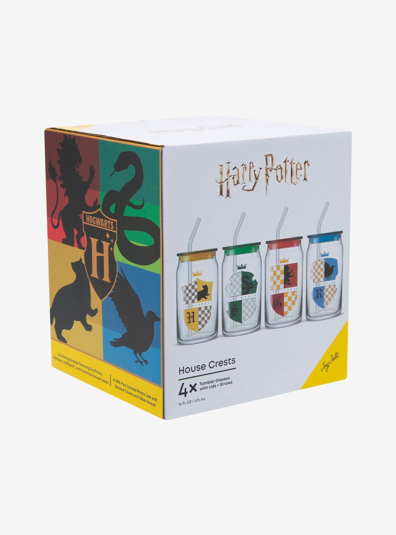 Harry Potter Hogwarts House Crest Glass Cup Set, , alternate