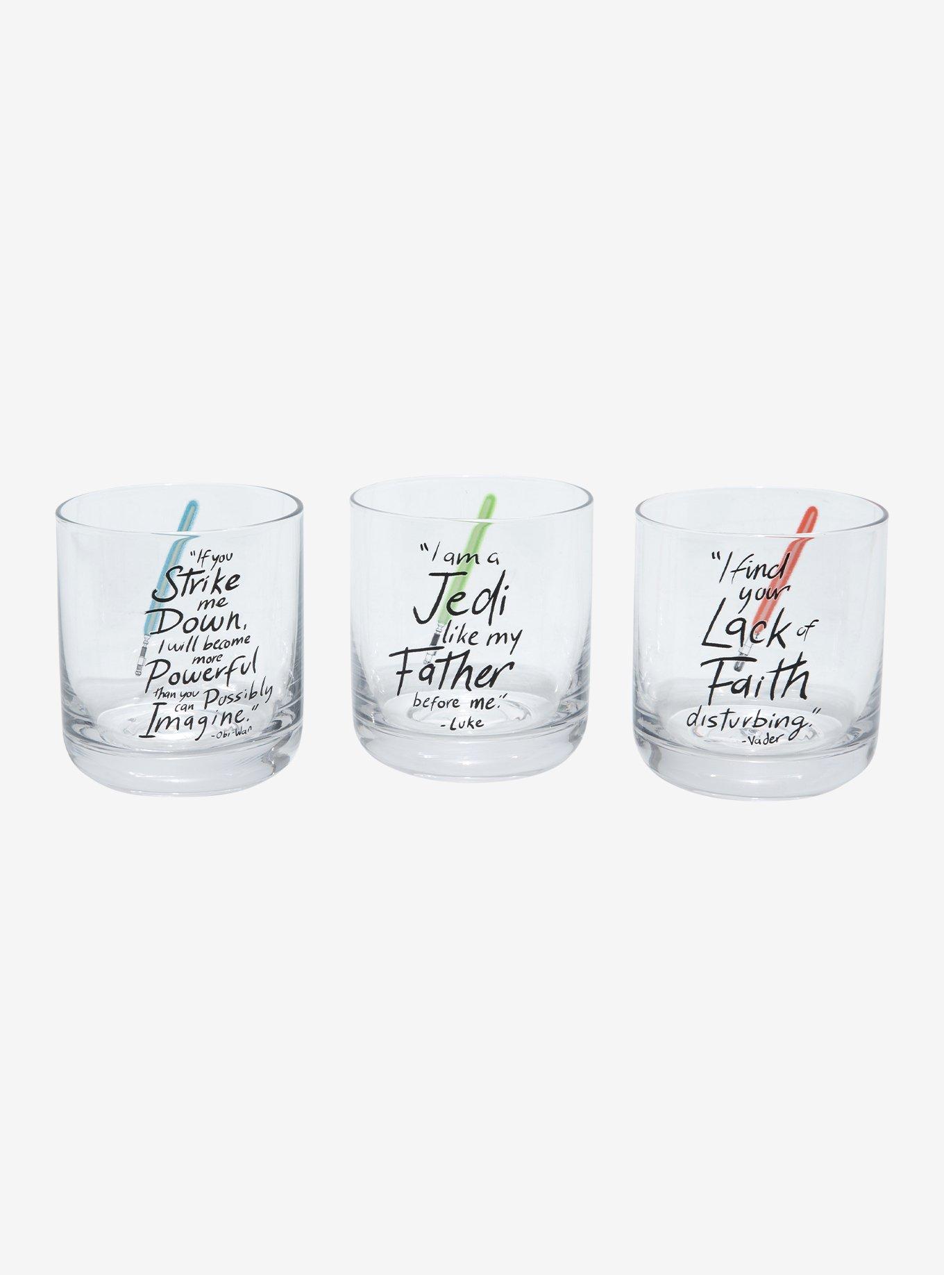 Star Wars Lightsaber Quotes Glass Cup Set, , hi-res
