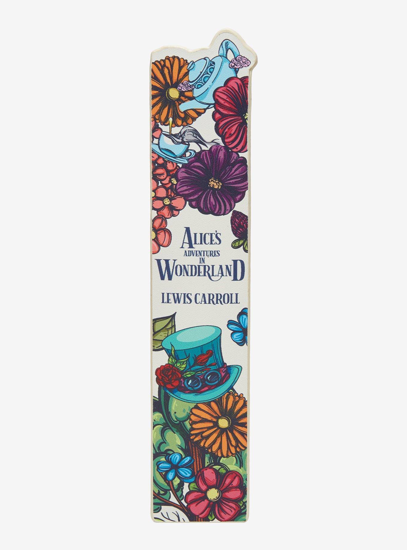 Alice's Adventures in Wonderland Floral Faux Leather Bookmark, , hi-res