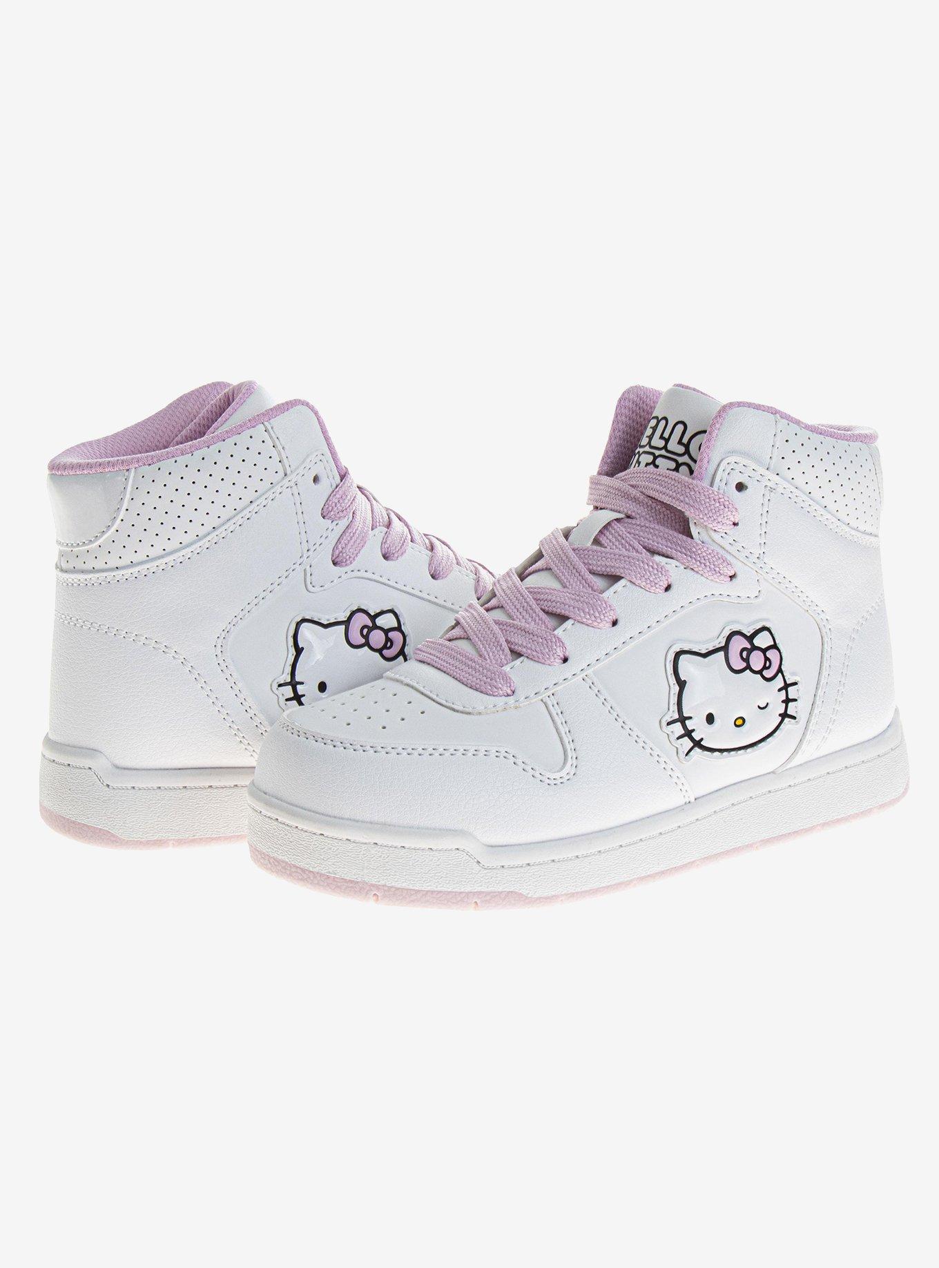 Hello Kitty Girls Lace-Up High Top Sneakers, BRIGHT WHITE, alternate