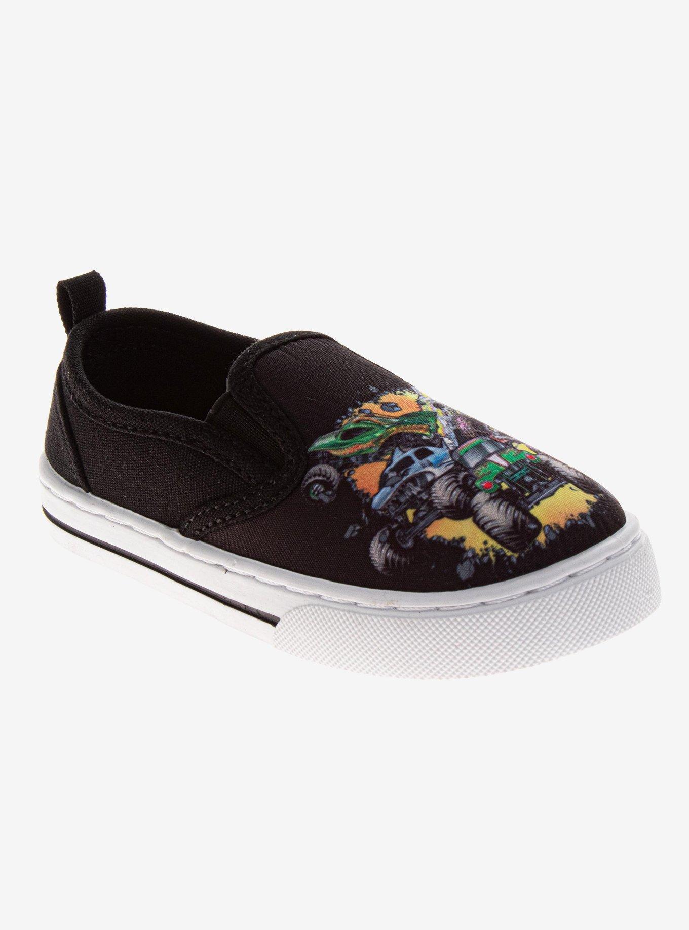 Monster Jam Monster Truck Action Slip-On Canvas Toddler & Little Kid Sneakers, BLACK, alternate