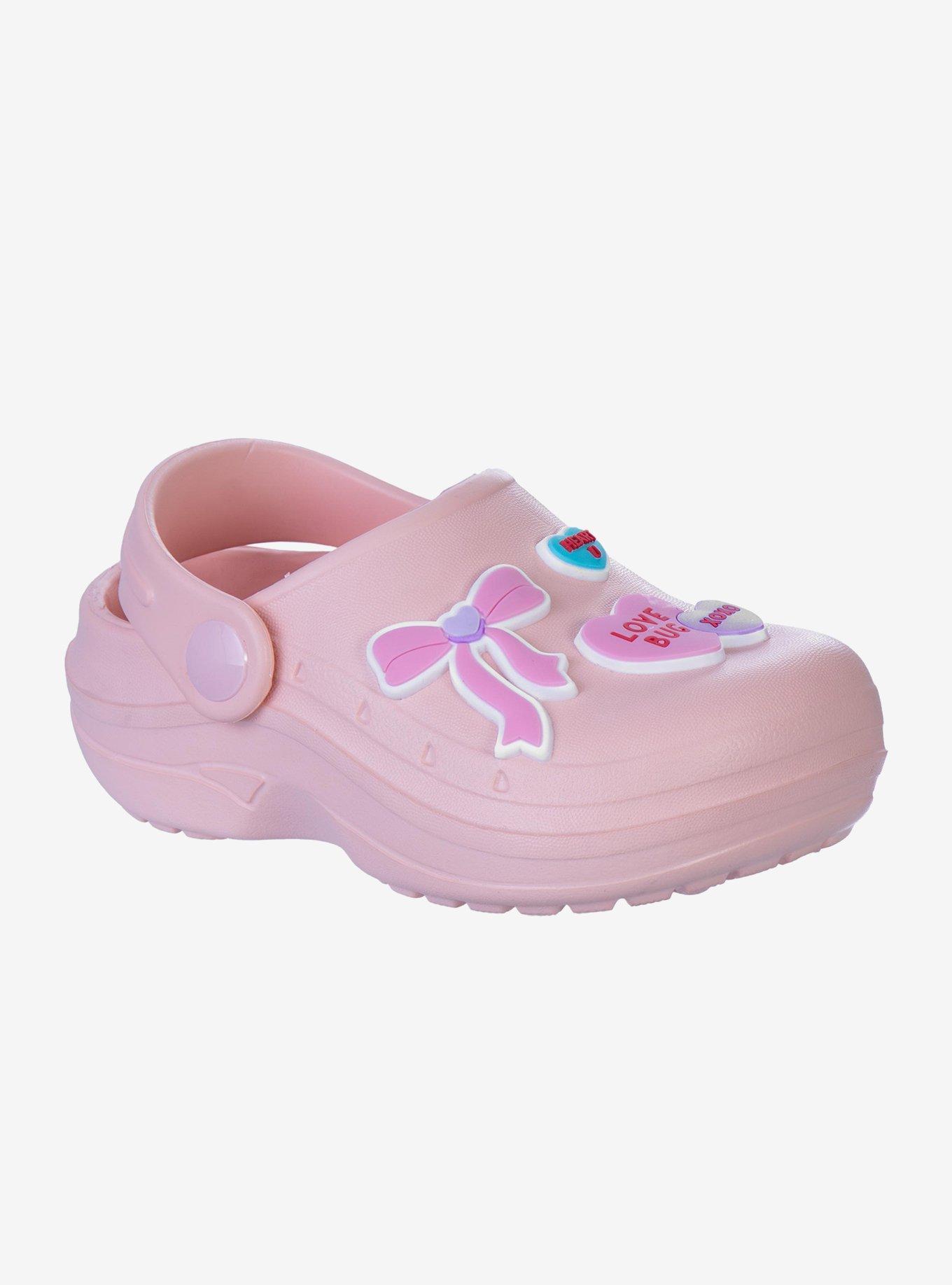 Sweethearts Conversation Hearts Adorable Slip-On Girls Toddler Clogs Blush
