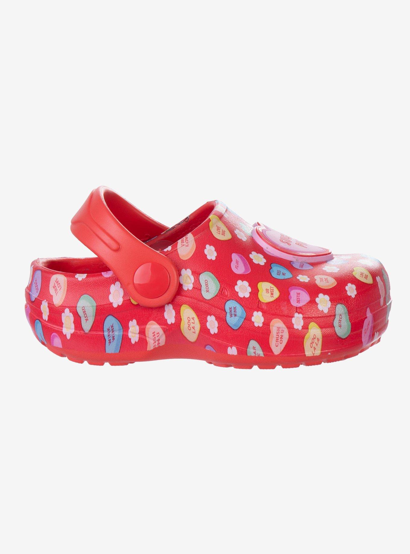Sweethearts Conversation Hearts Adorable Slip-On Girls Toddler Clogs Red, , hi-res