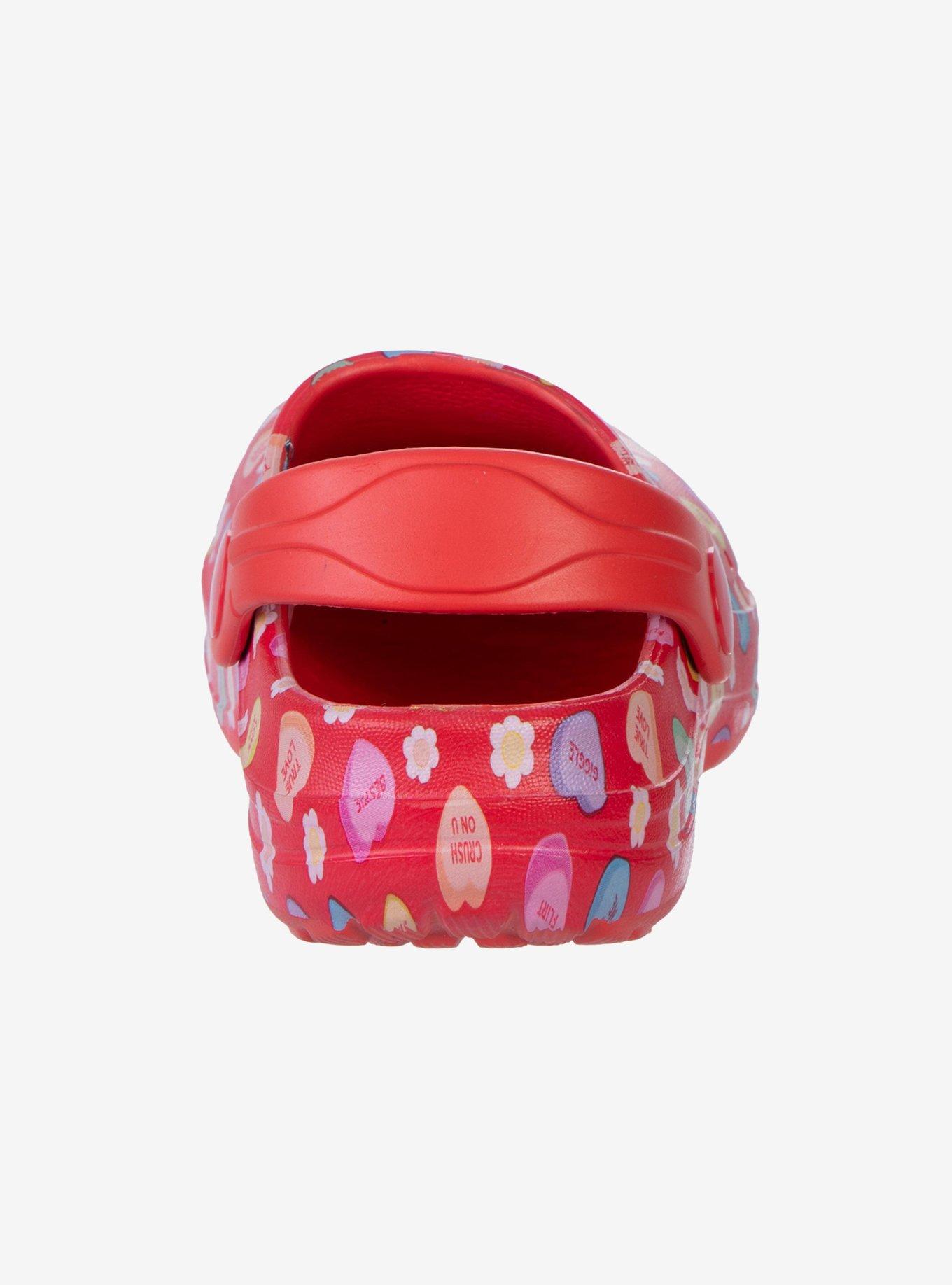 Sweethearts Conversation Hearts Adorable Slip-On Girls Toddler Clogs Red, RED, alternate