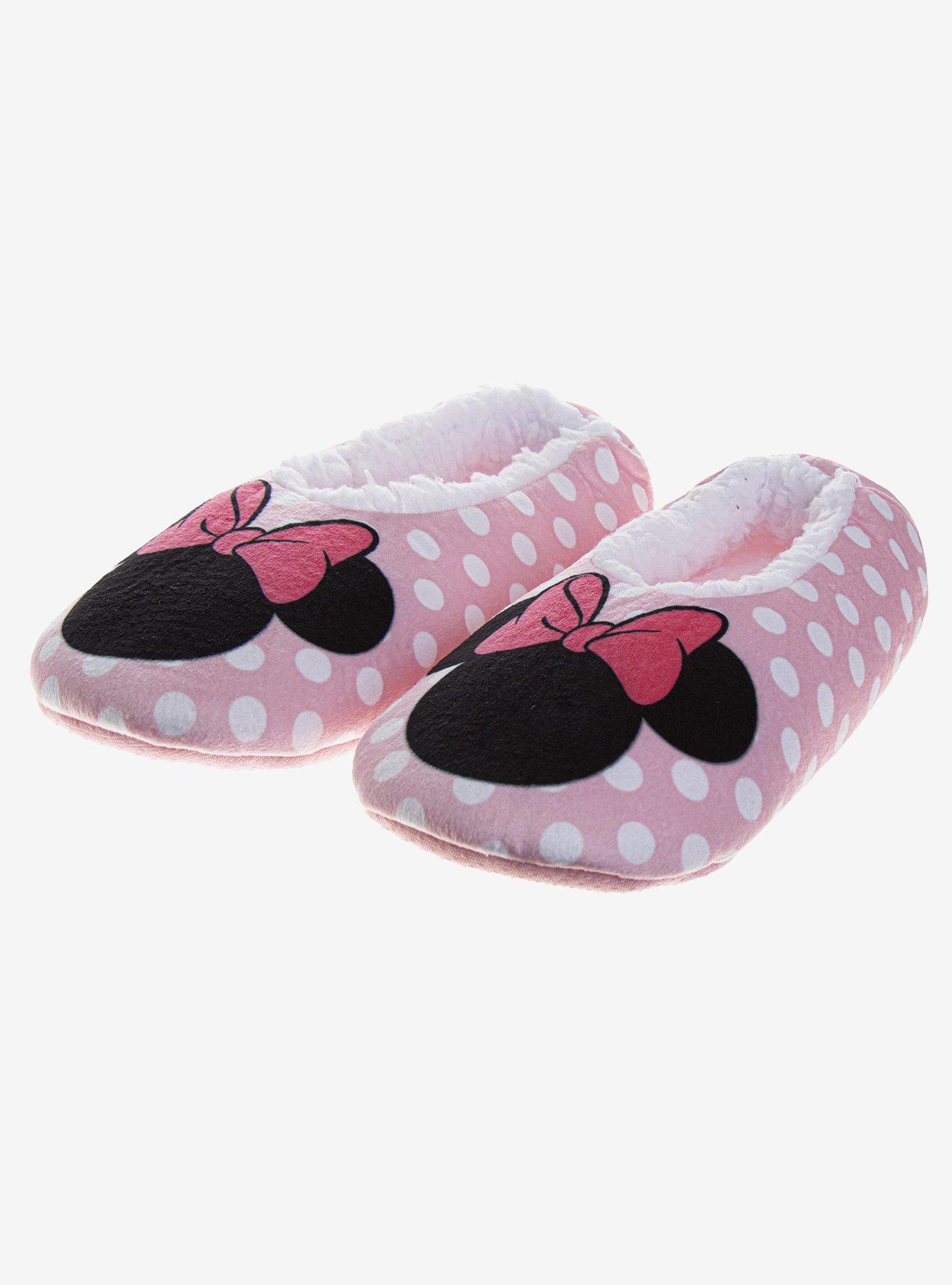 Disney Minnie Mouse Non-Slip Plush Toddler & Little Kid Slippers, PINK, alternate
