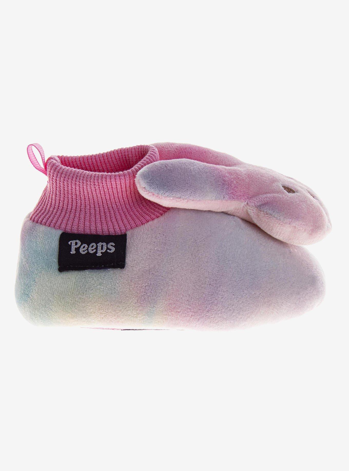 Peeps Sock Plush Fuzzy Dual Size Ladies Slippers, , hi-res