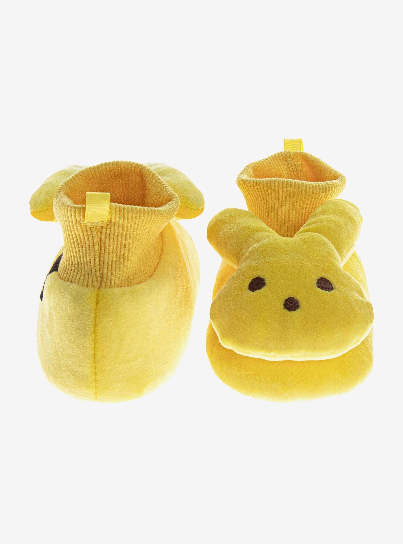 Peeps Sock Plush Fuzzy Dual Size Ladies Slippers Yellow, BRIGHT YELLOW, alternate