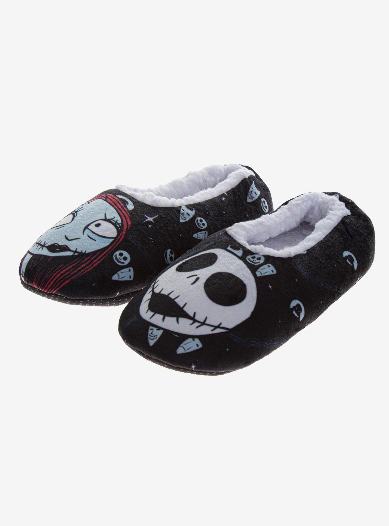 Disney Nightmare Before Christmas Jack & Sally Plush Women's Slippers, BLACK, alternate