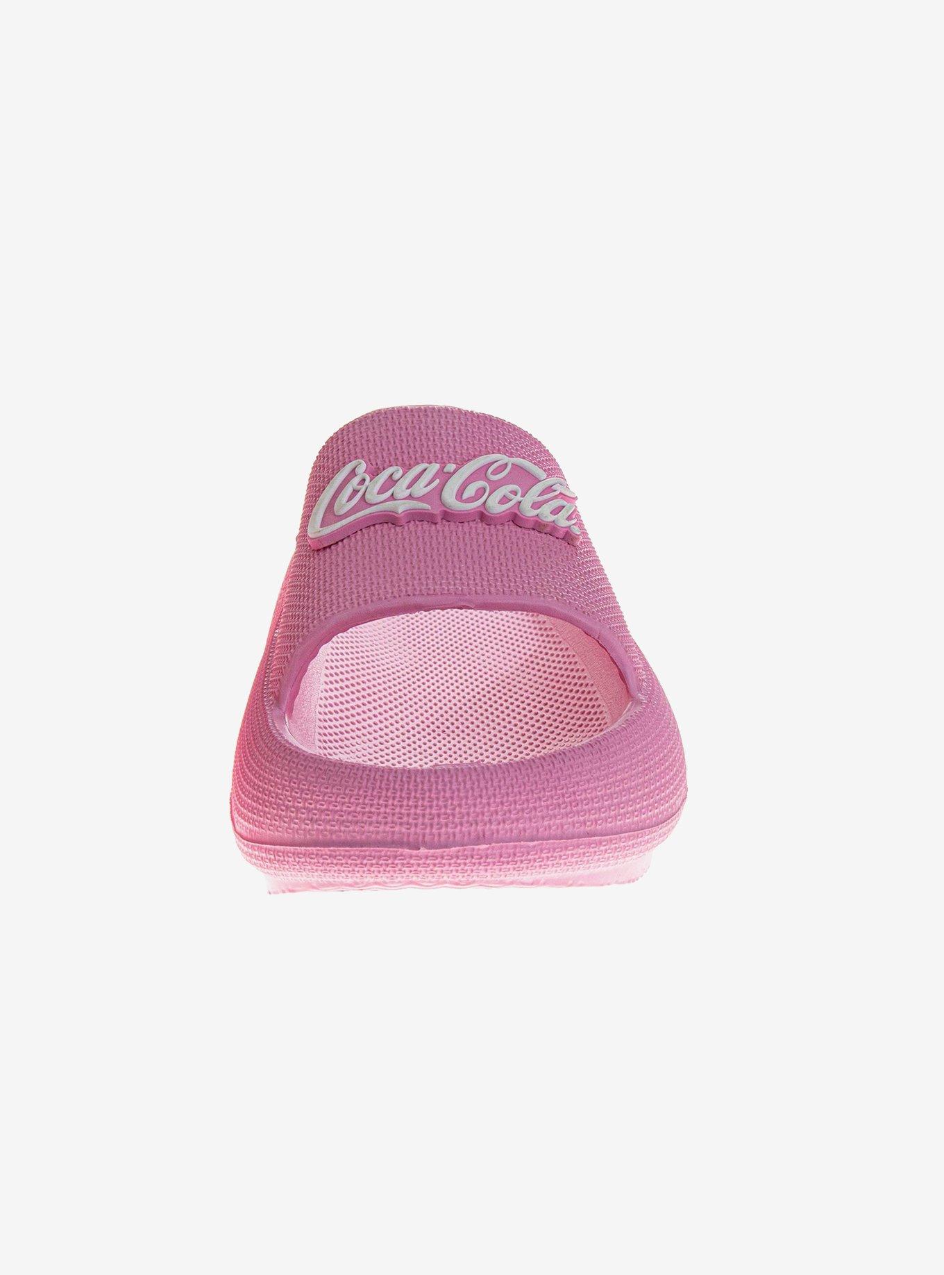 Coca-Cola Pink Script Slides Women Sandals, PINK, alternate