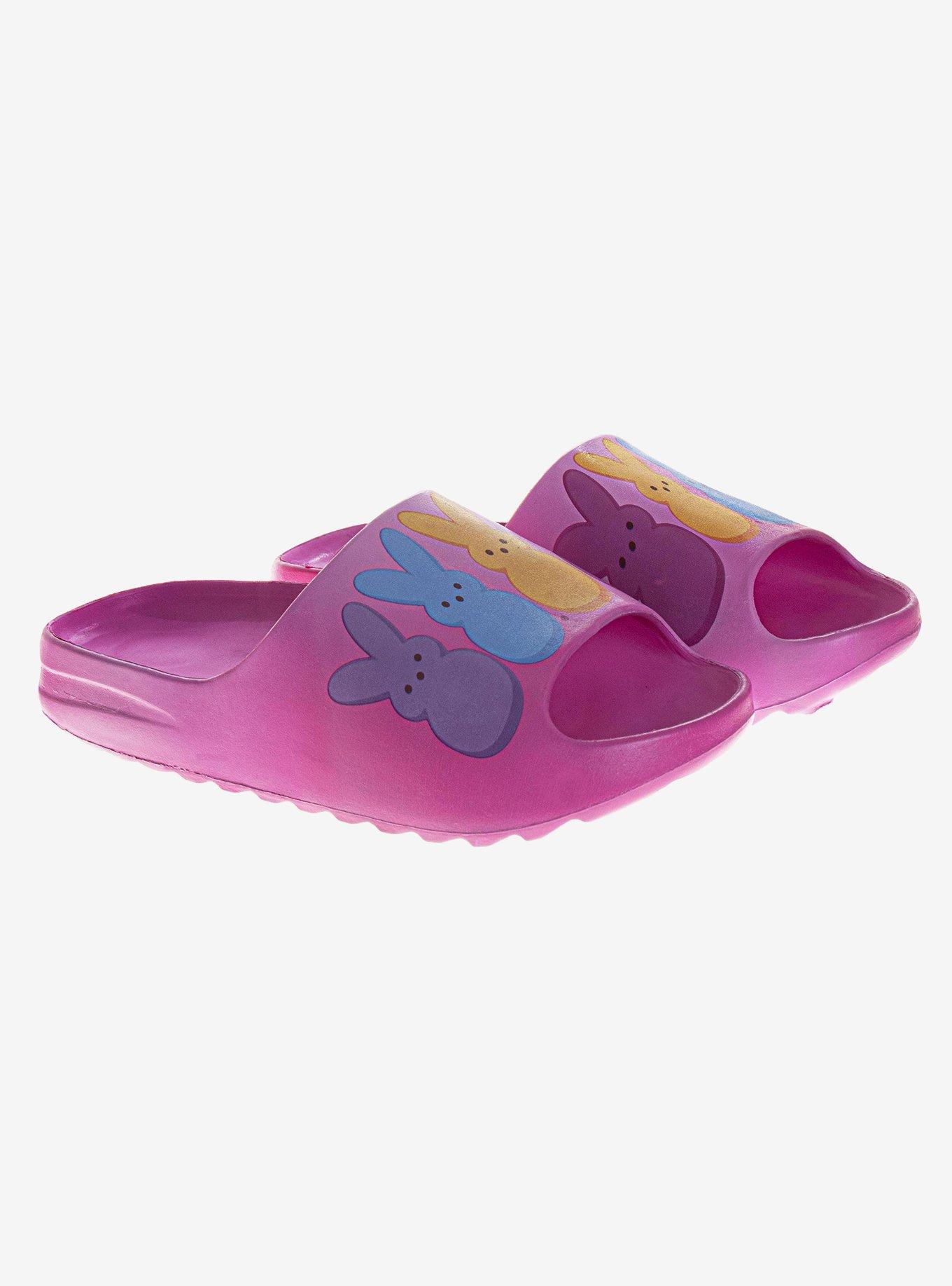Peeps Lightweight Slip-On Dual Size Ladies Slides, PINK, alternate - view 4