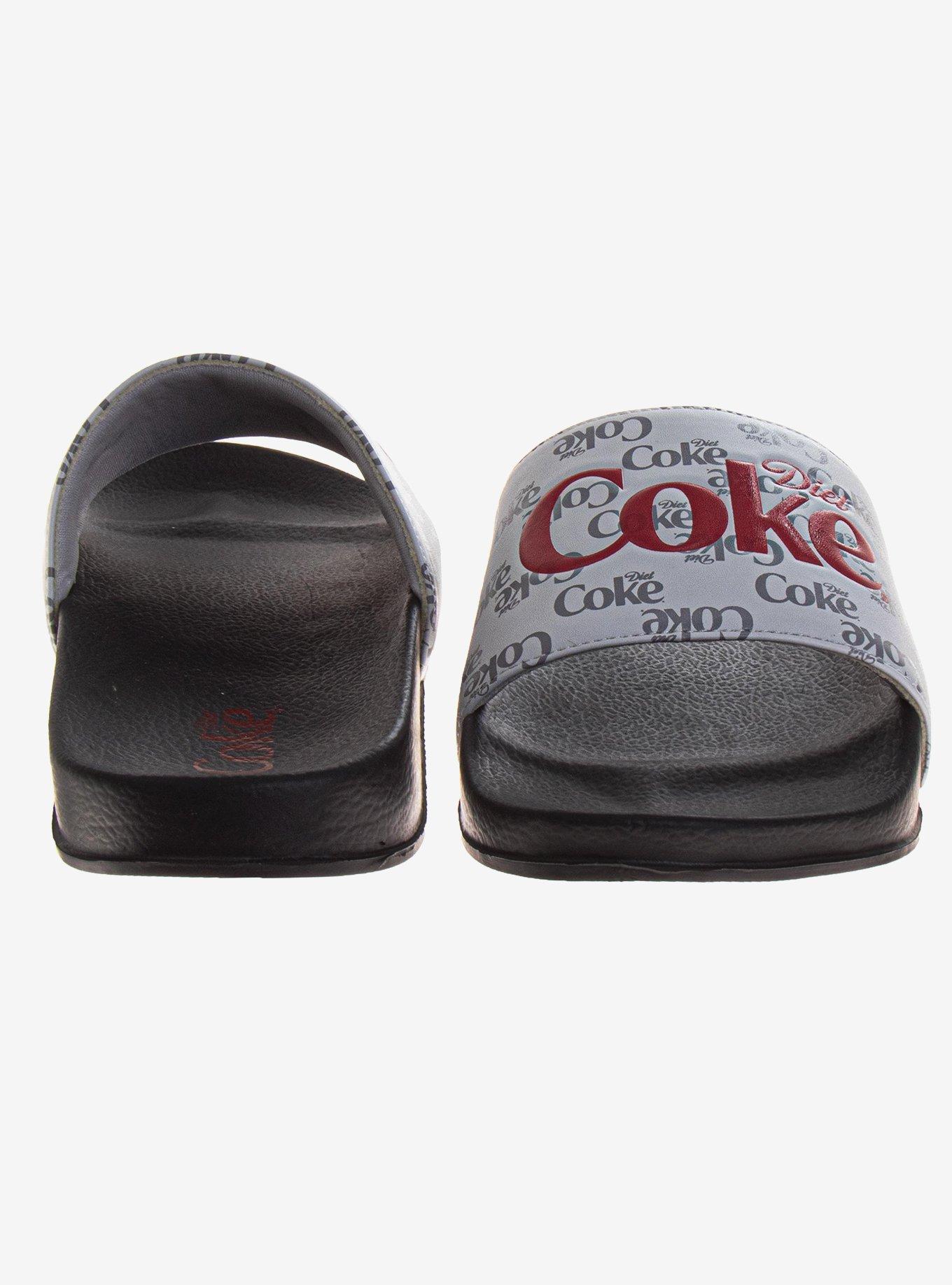 Coca-Cola Coke Logo Slides Men Sandals, GREY, alternate