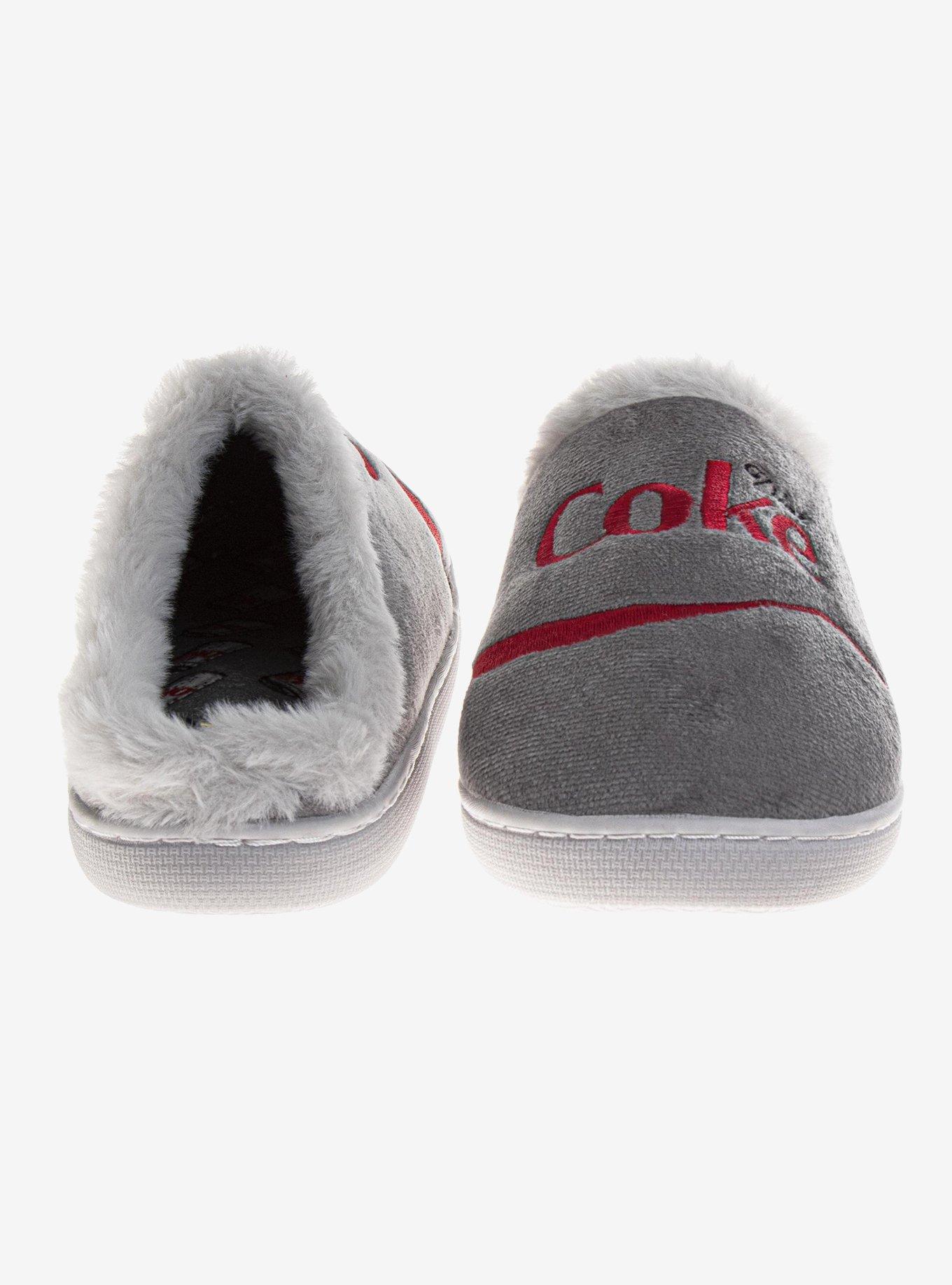 Coca-Cola Coke Logo Cozy Softlined Men Slippers, GREY, alternate
