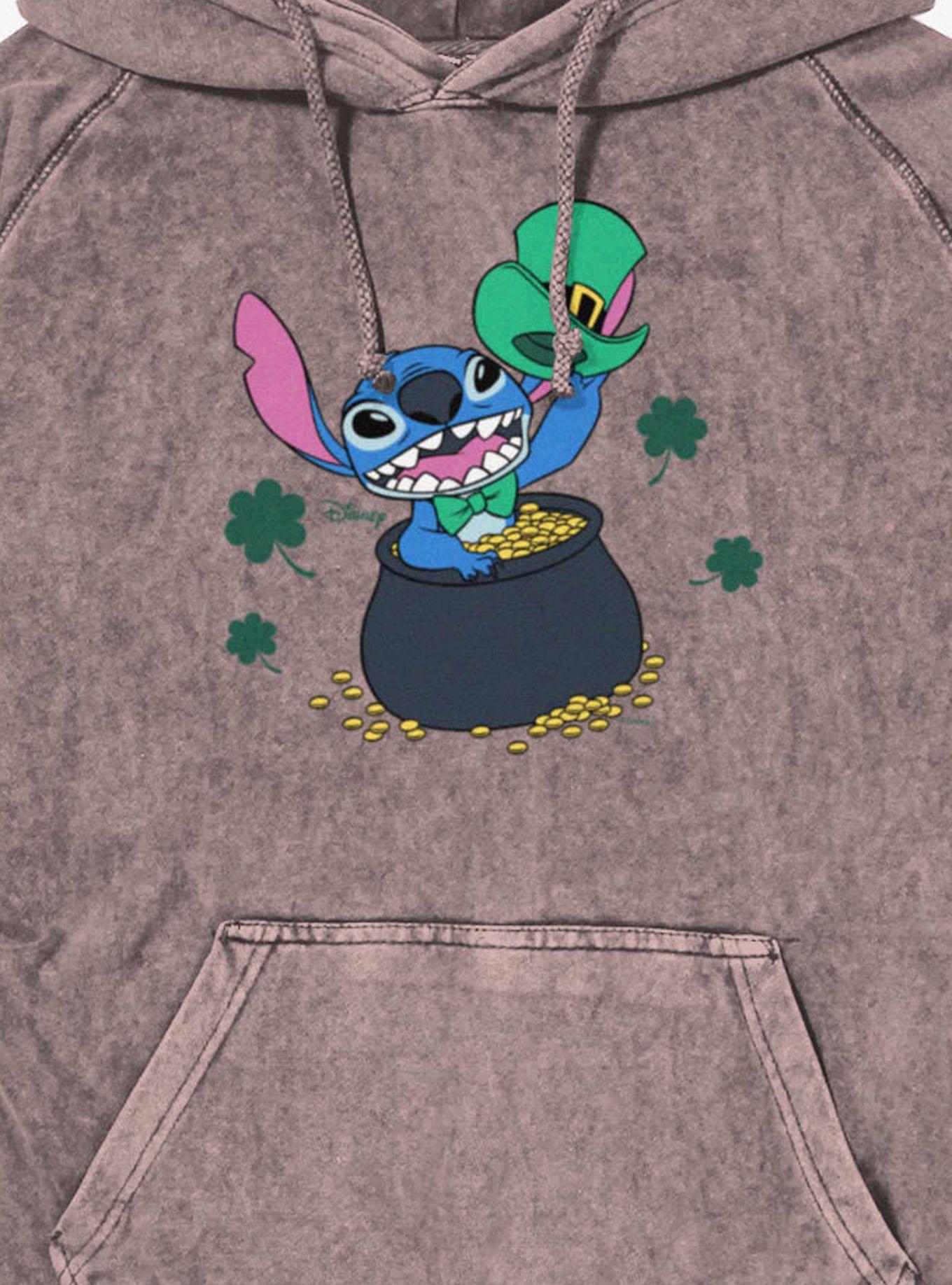 Disney Lilo And Stitch St. Patrick's Pot Of Gold Mineral Wash Hoodie, , hi-res