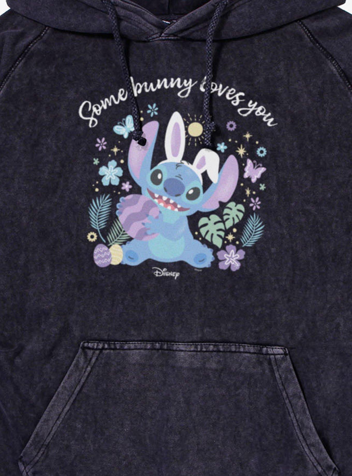 Disney Lilo And Stitch Some Bunny Loves You Easter Mineral Wash Hoodie, , hi-res