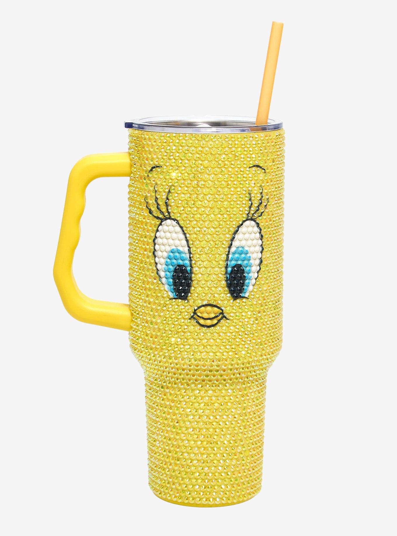 Looney Tunes Tweety Bird Rhinestone Straw Tumbler with Handle - BoxLunch Exclusive, , hi-res