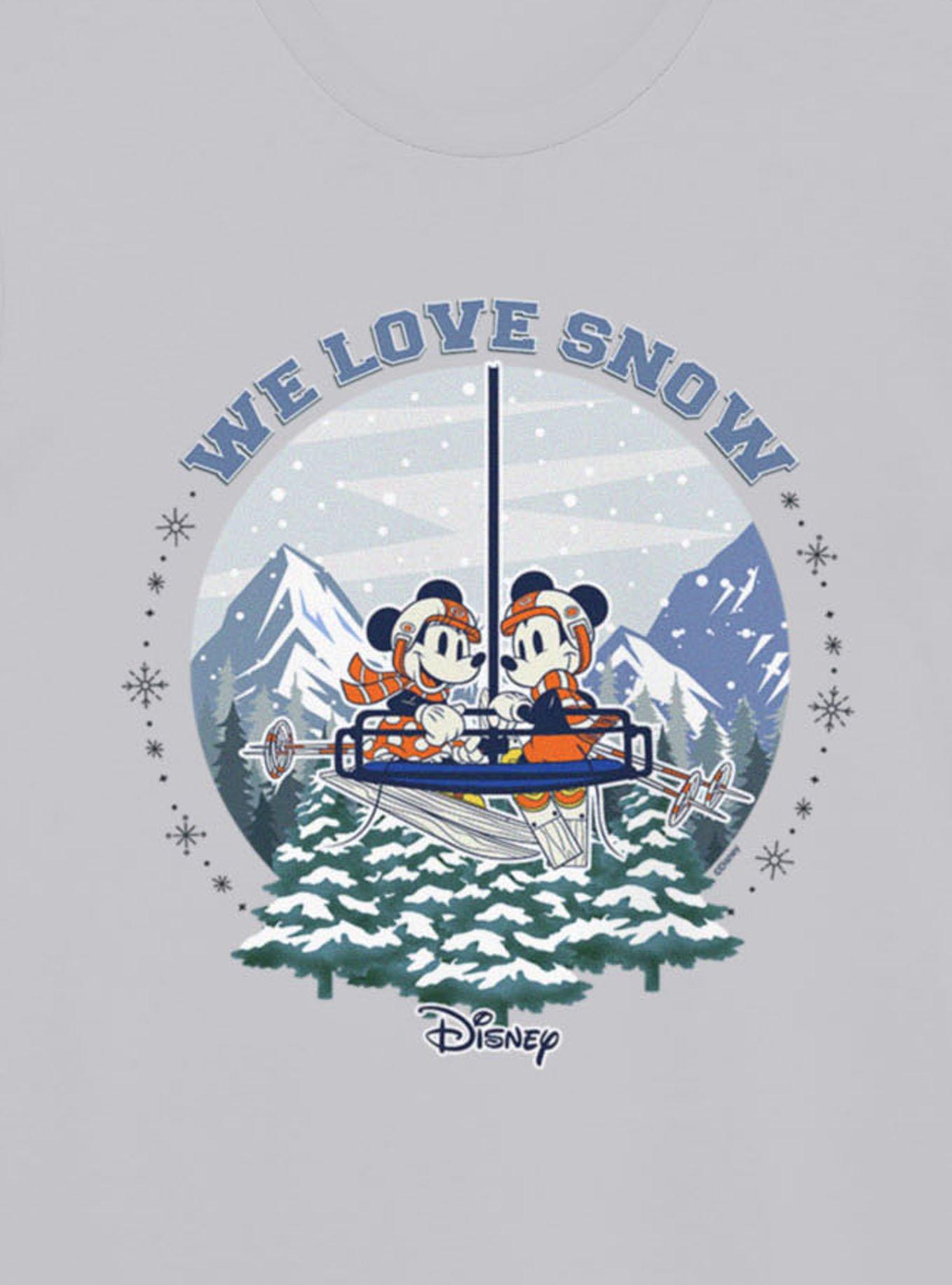 Disney Mickey Mouse And Minnie Mouse Winter Snow Globe We Love Snow T-Shirt, , hi-res