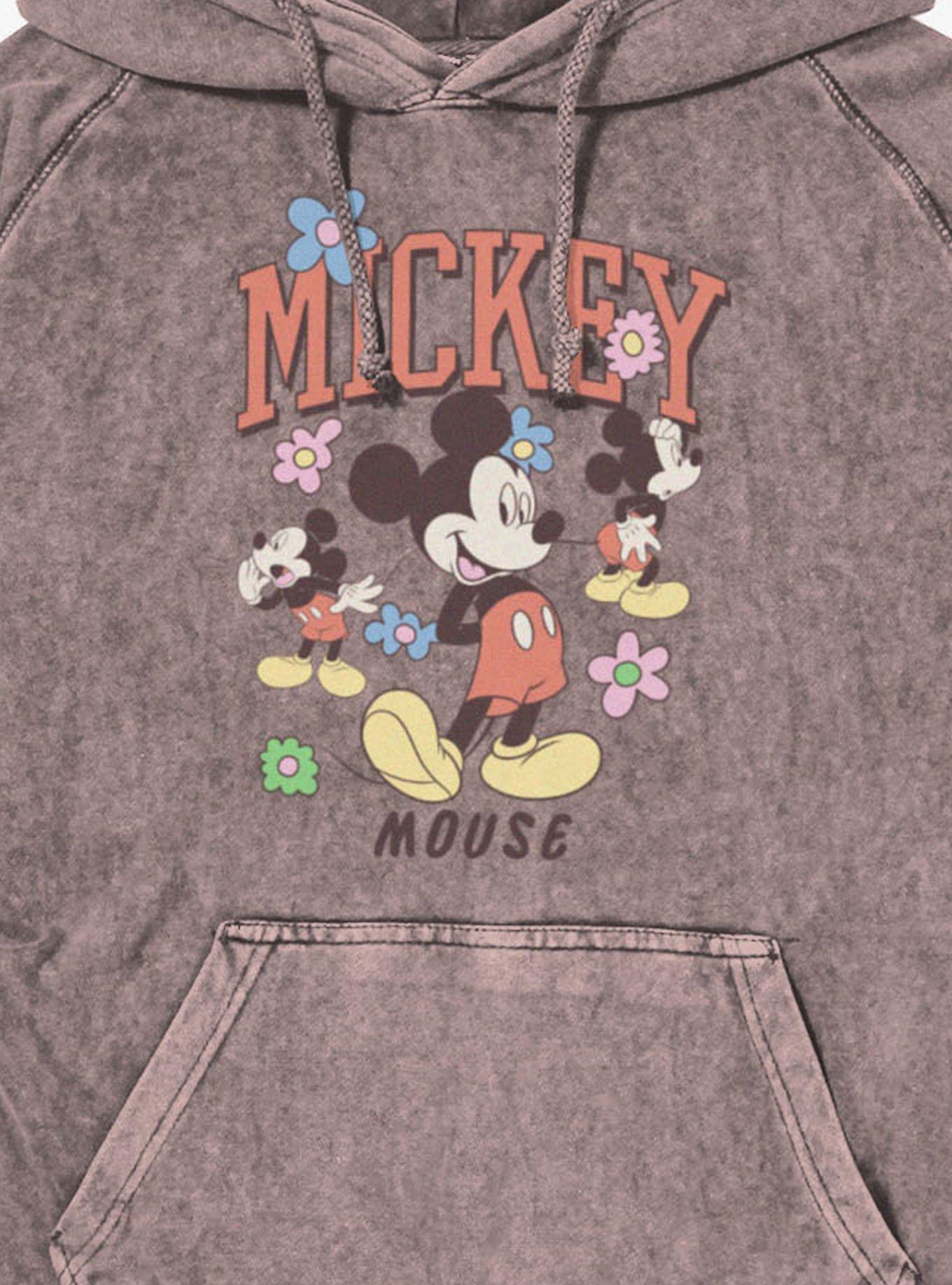 Disney Mickey Mouse Flower Collage Mineral Wash Hoodie