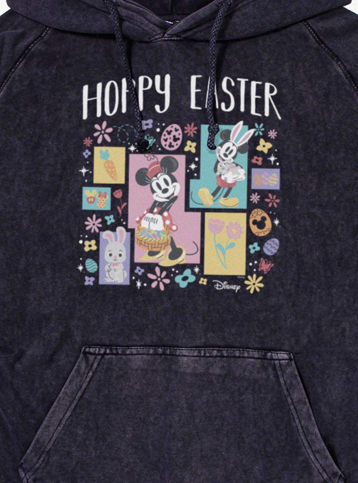 Disney Mickey Mouse And Minnie Mouse Hoppy Easter Blocks Mineral Wash Hoodie, , hi-res