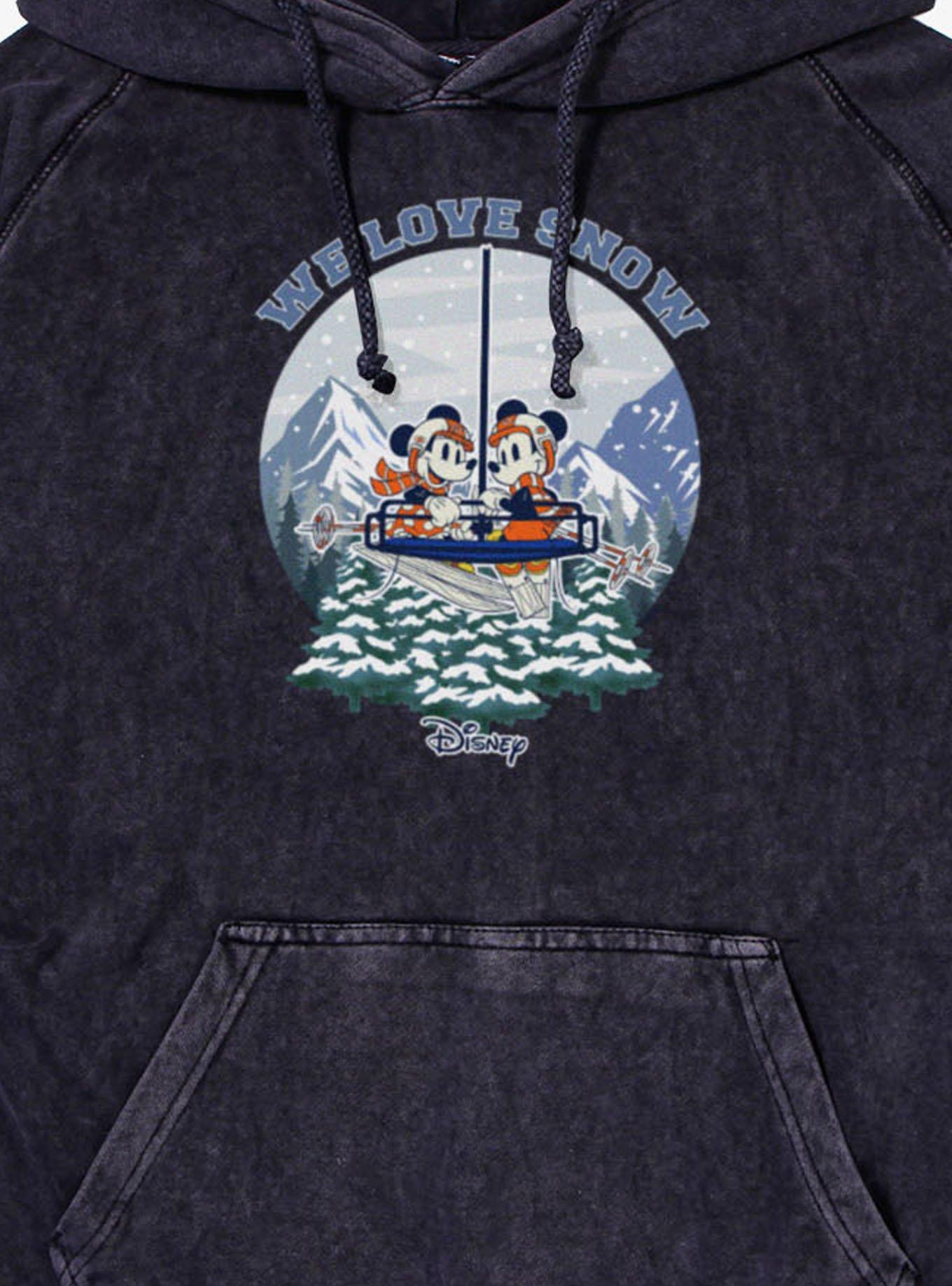 Disney Mickey Mouse And Minnie Winter Snow Globe We Love Mineral Wash Hoodie