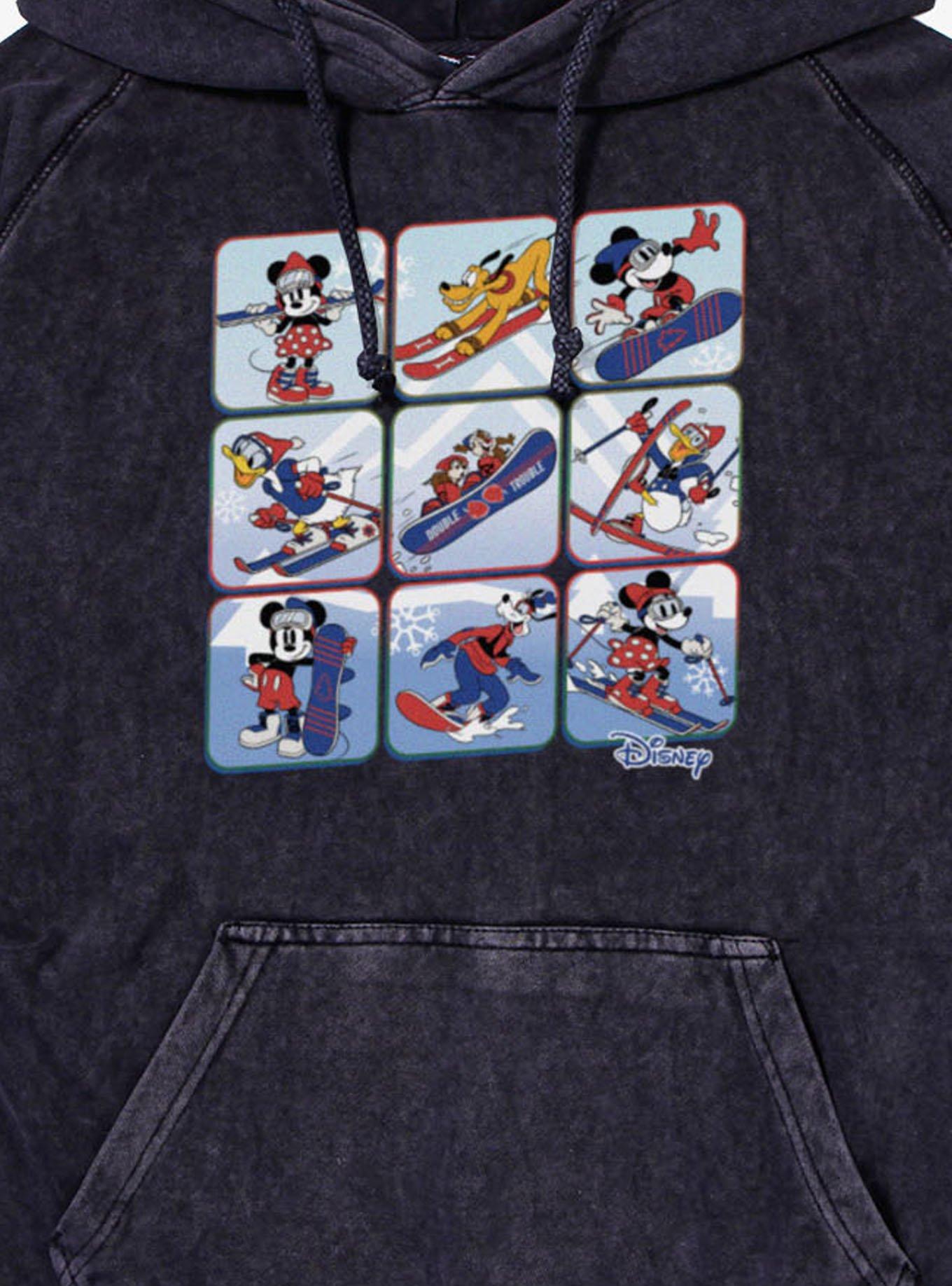 Disney Mickey Mouse And Friends Winter Snow Sport Panels Mineral Wash Hoodie, , hi-res