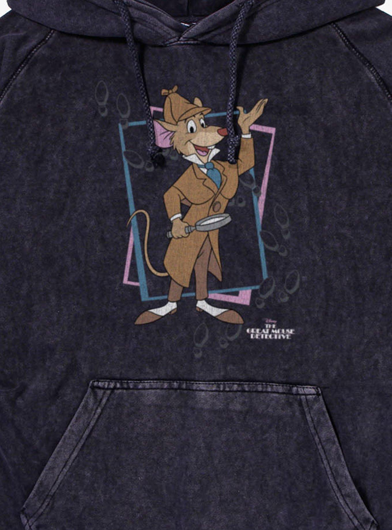 Disney The Great Mouse Detective Basil & Footprints Mineral Wash Hoodie, , hi-res
