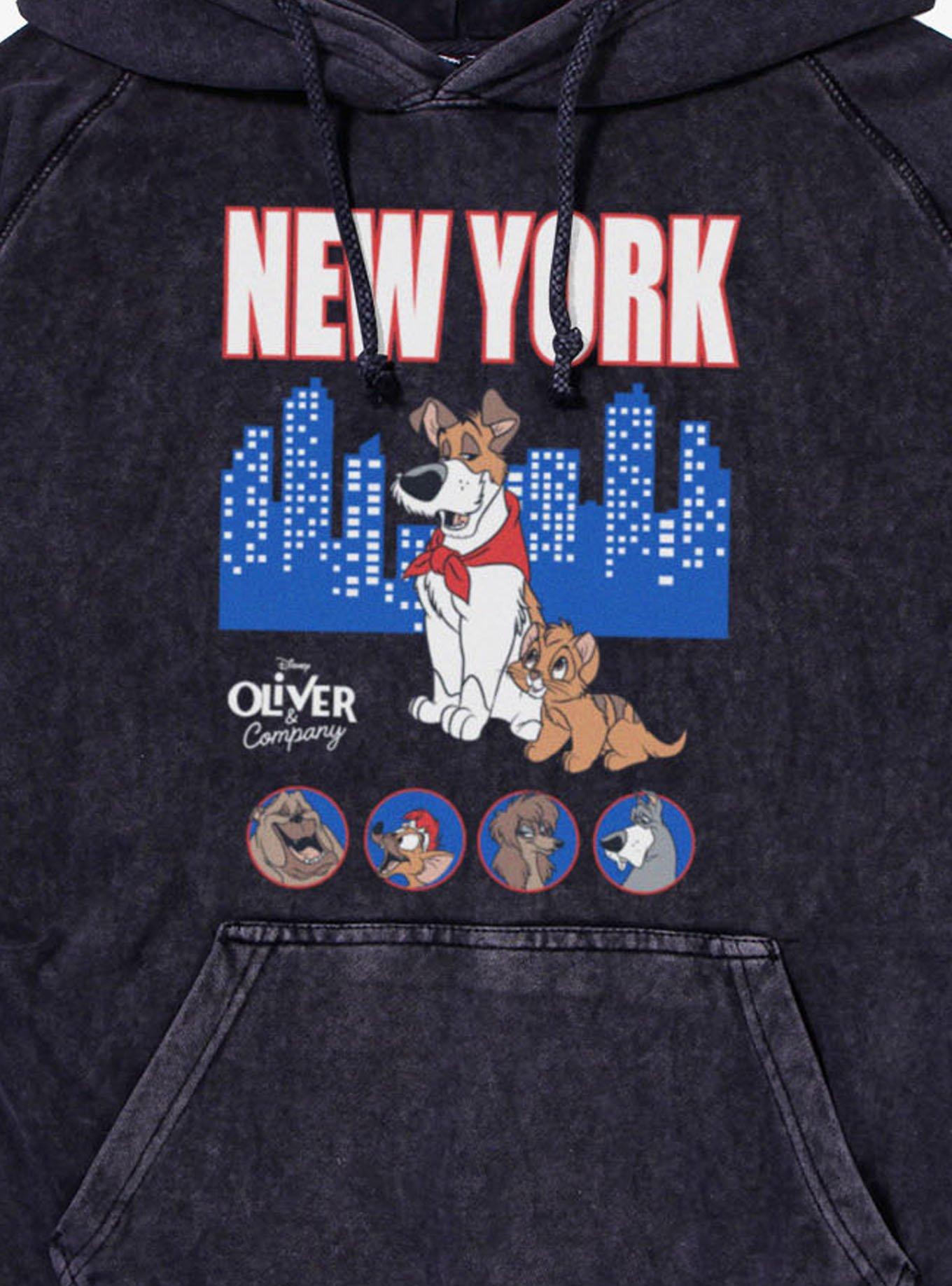 Disney Oliver & Company New York Skyline Characters Mineral Wash Hoodie, , hi-res